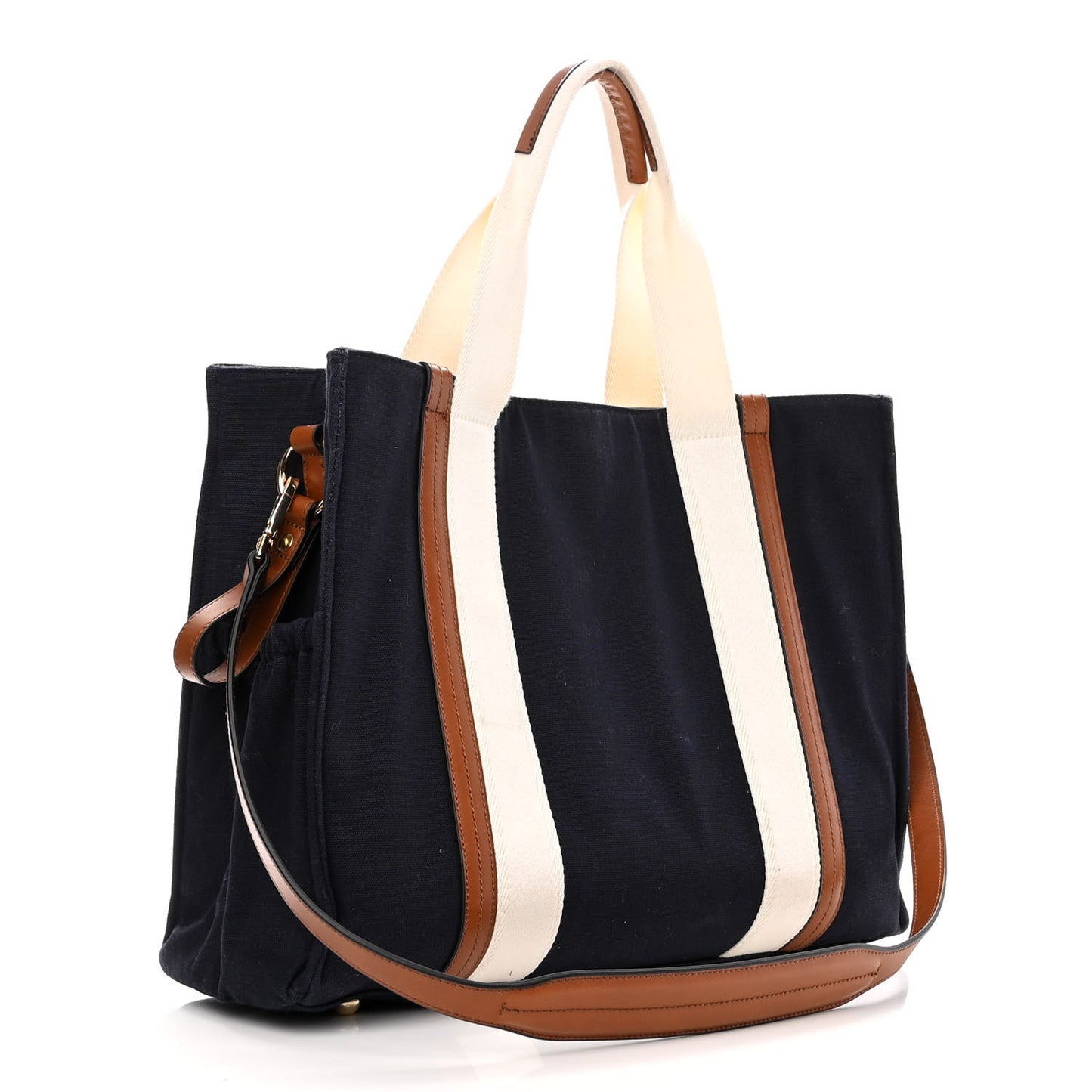 Cotton Calfskin Changing Bag Navy