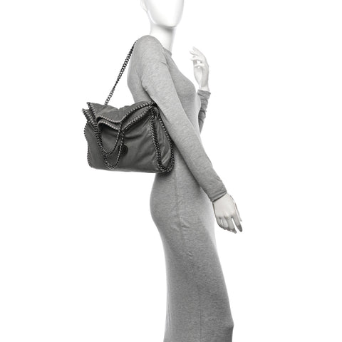 Shaggy Deer Falabella Fold Over Tote Grey