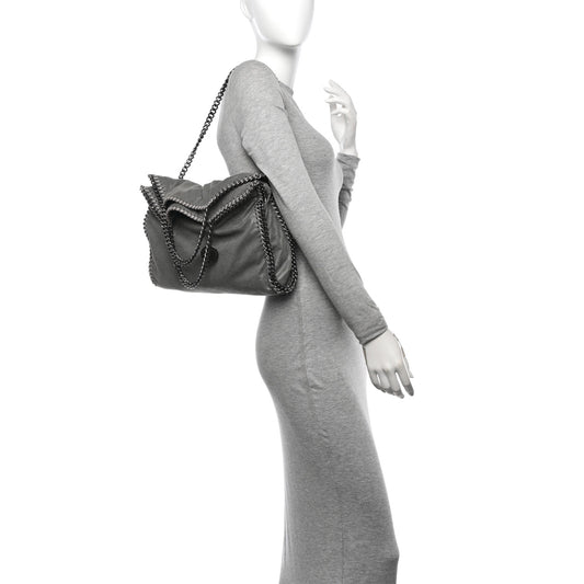 Shaggy Deer Falabella Fold Over Tote Grey