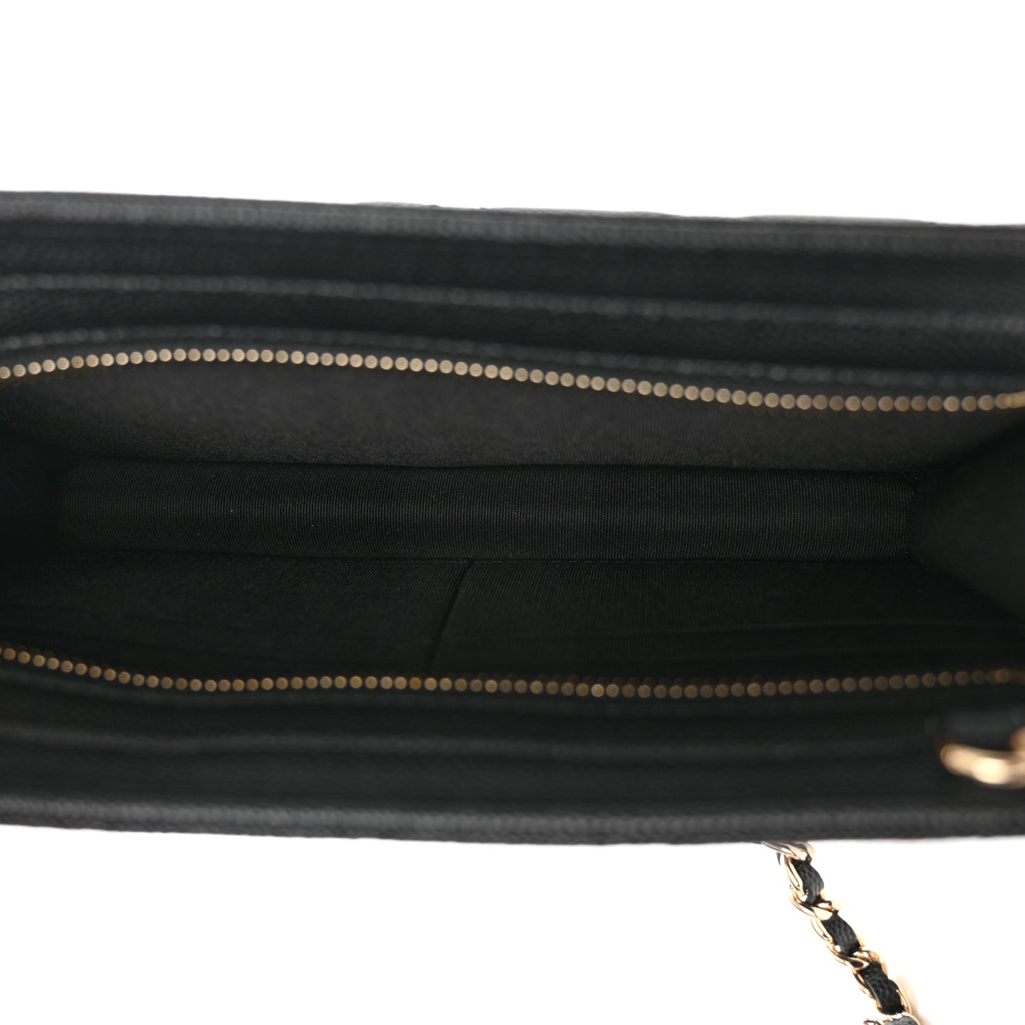 Caviar Quilted In & Out Chain Wallet Black