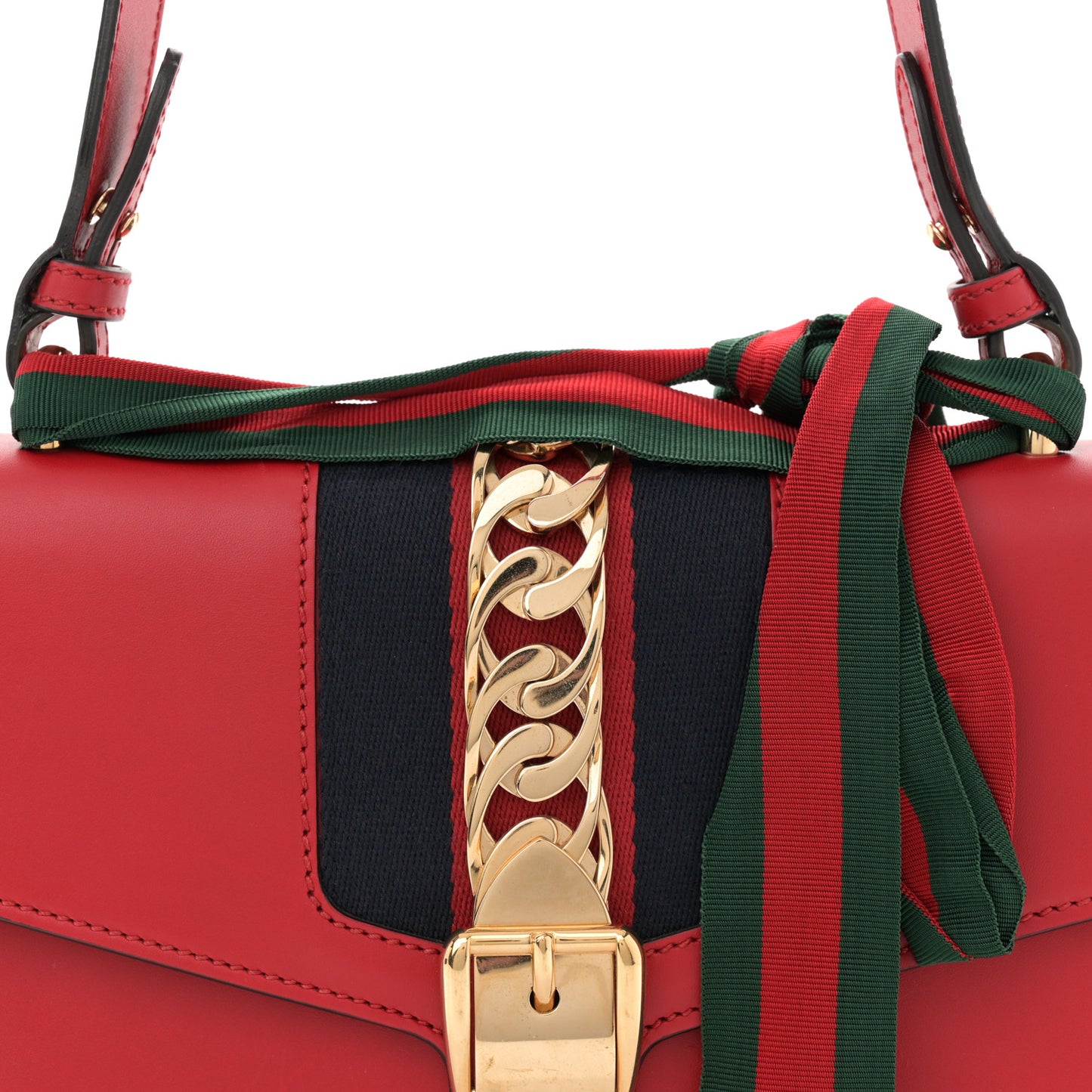Calfskin Small Sylvie Shoulder Bag Hibiscus Red