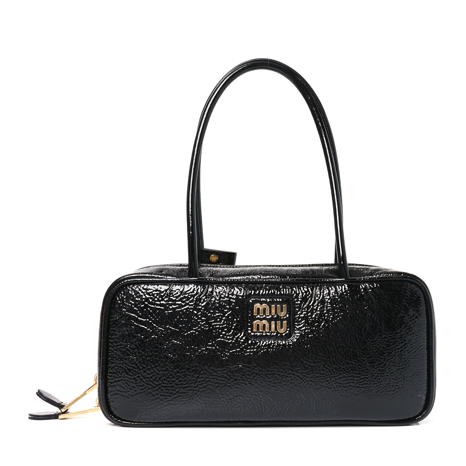Miu Miu Naplak Patent Small Beau Top Handle Bag Black 1789710