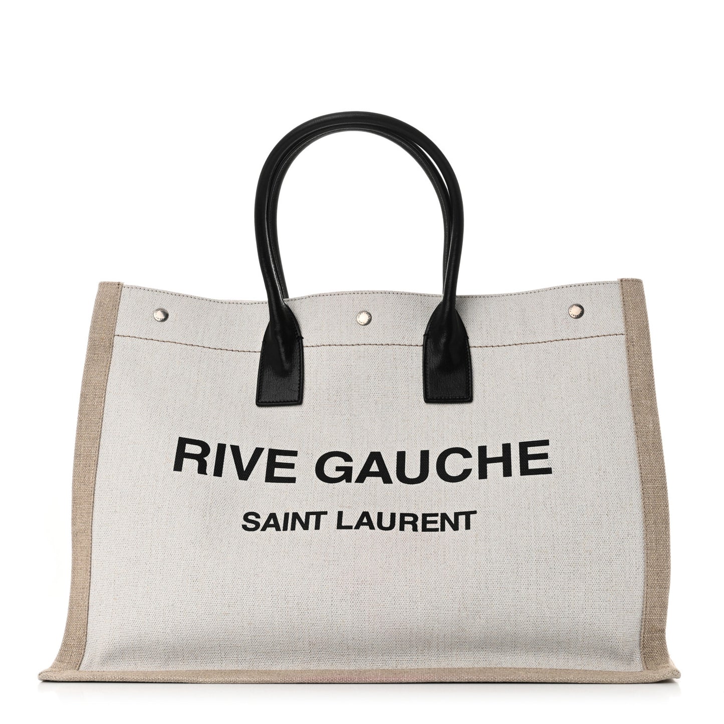 Linen Calfskin Rive Gauche Tote Optic White