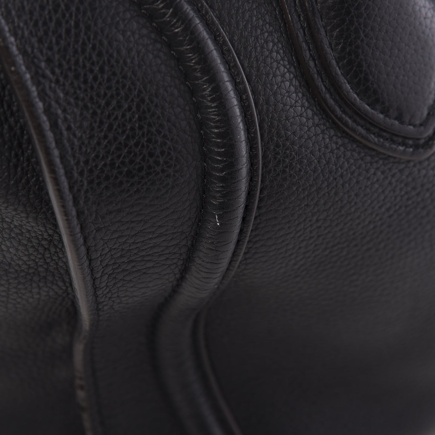 Drummed Calfskin Mini Luggage Black