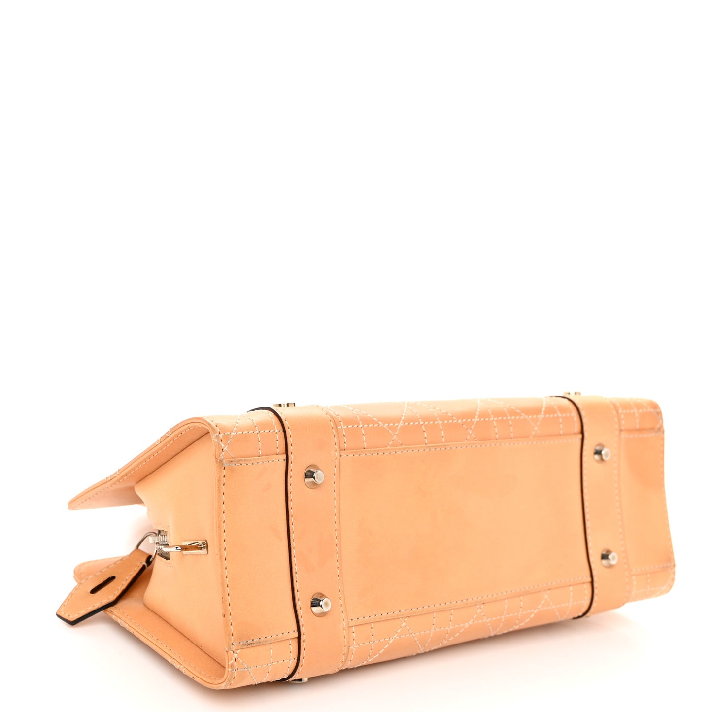 Calfskin Cannage Stitched Small East West Lady Dior Camel
