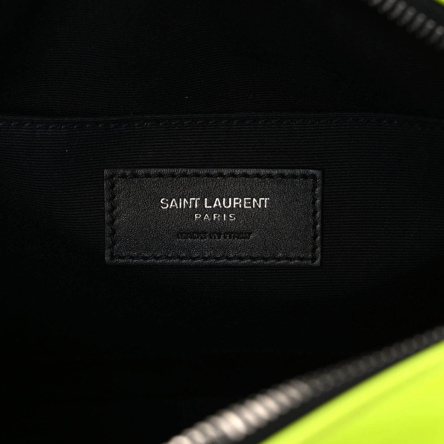 Patent Calfskin Matelasse Monogram Lou Camera Bag Neon Yellow