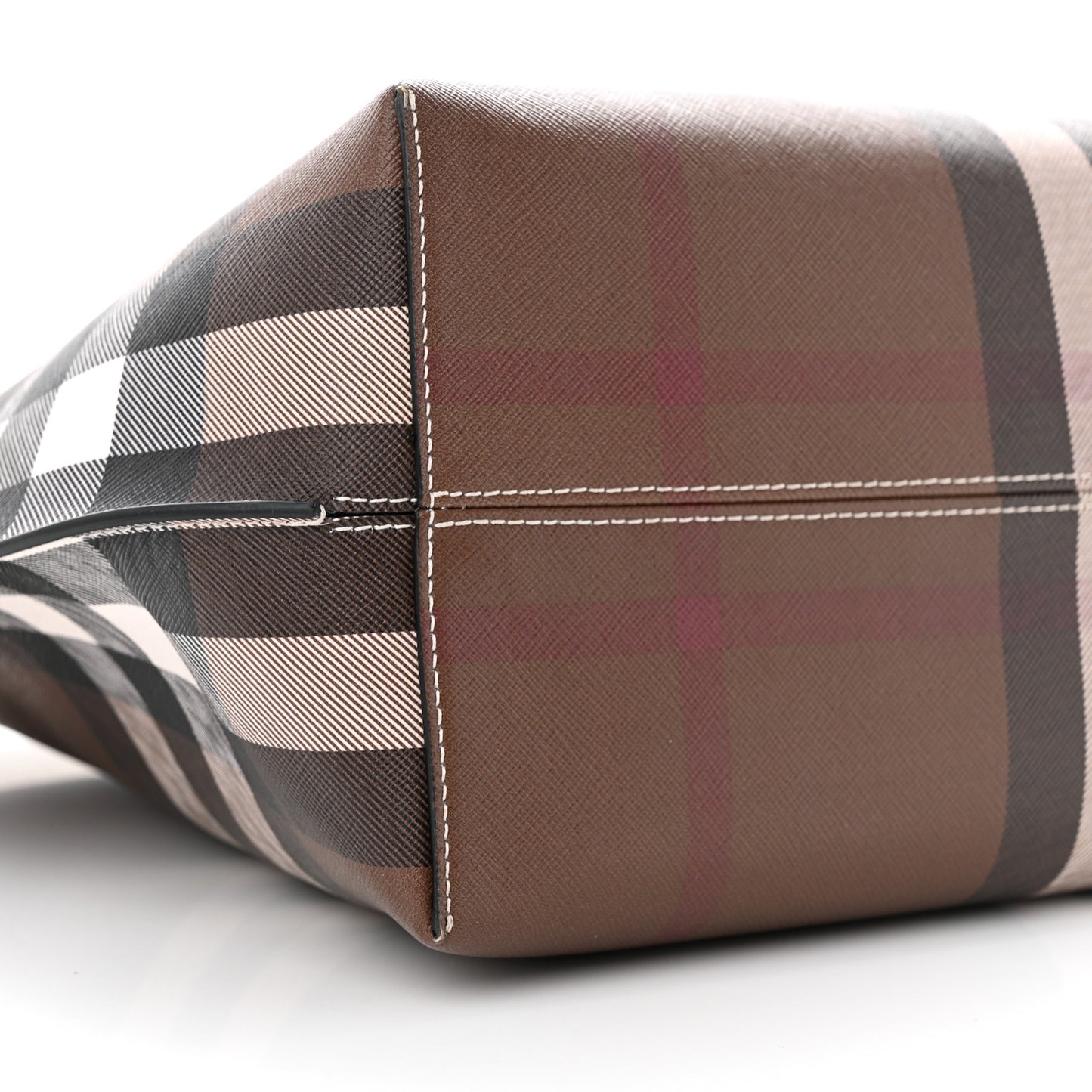 E-Canvas Check Medium Soft TB Tote Dark Birch Brown