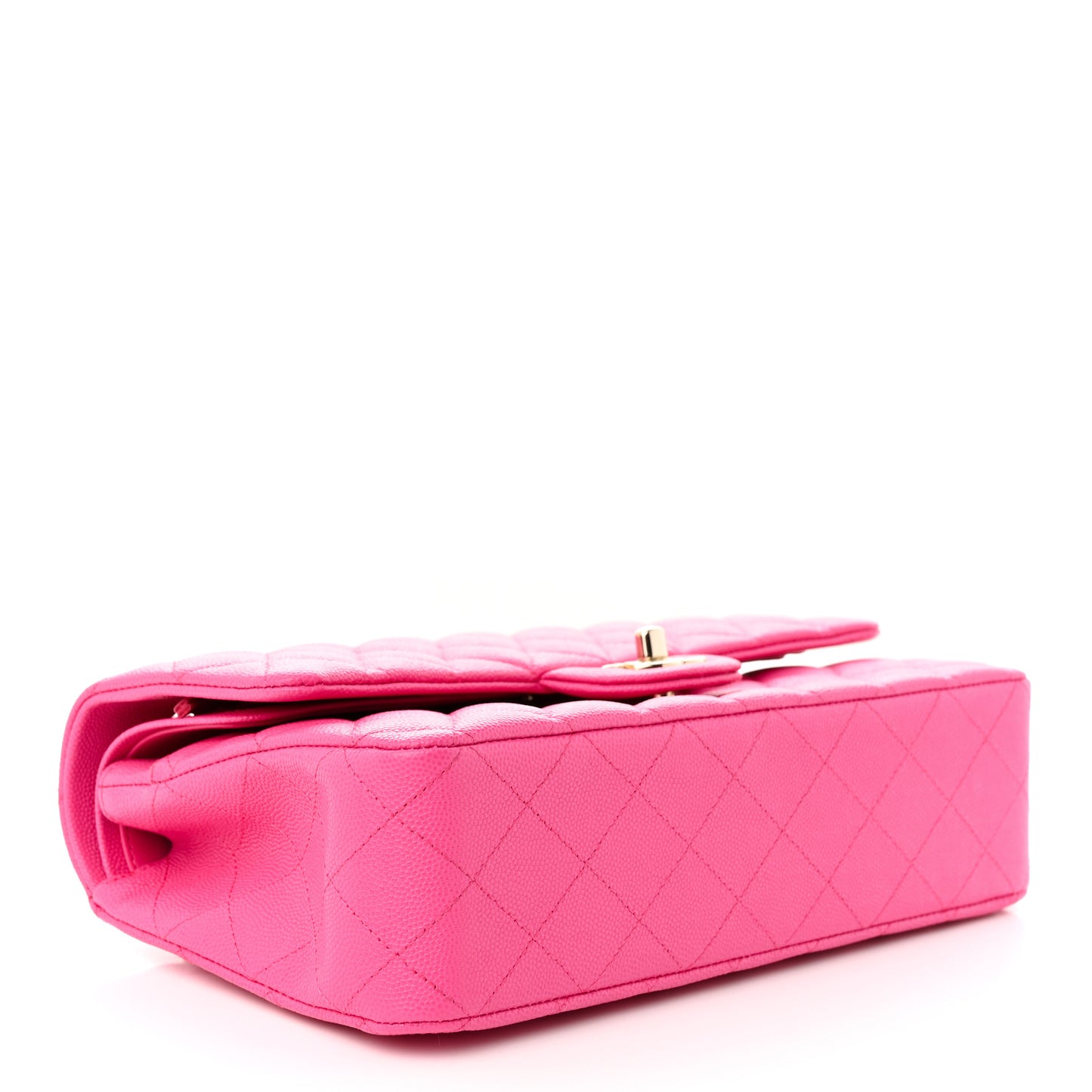 Caviar Quilted Medium Double Flap Dark Pink