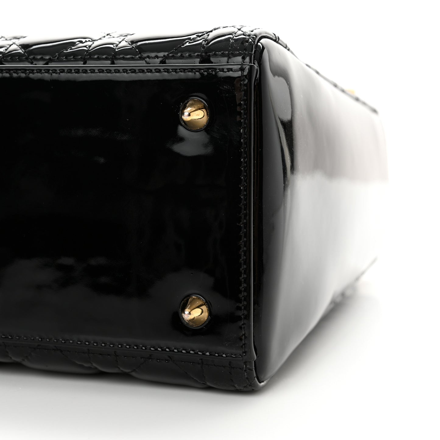 Patent Cannage Medium Lady Dior Black
