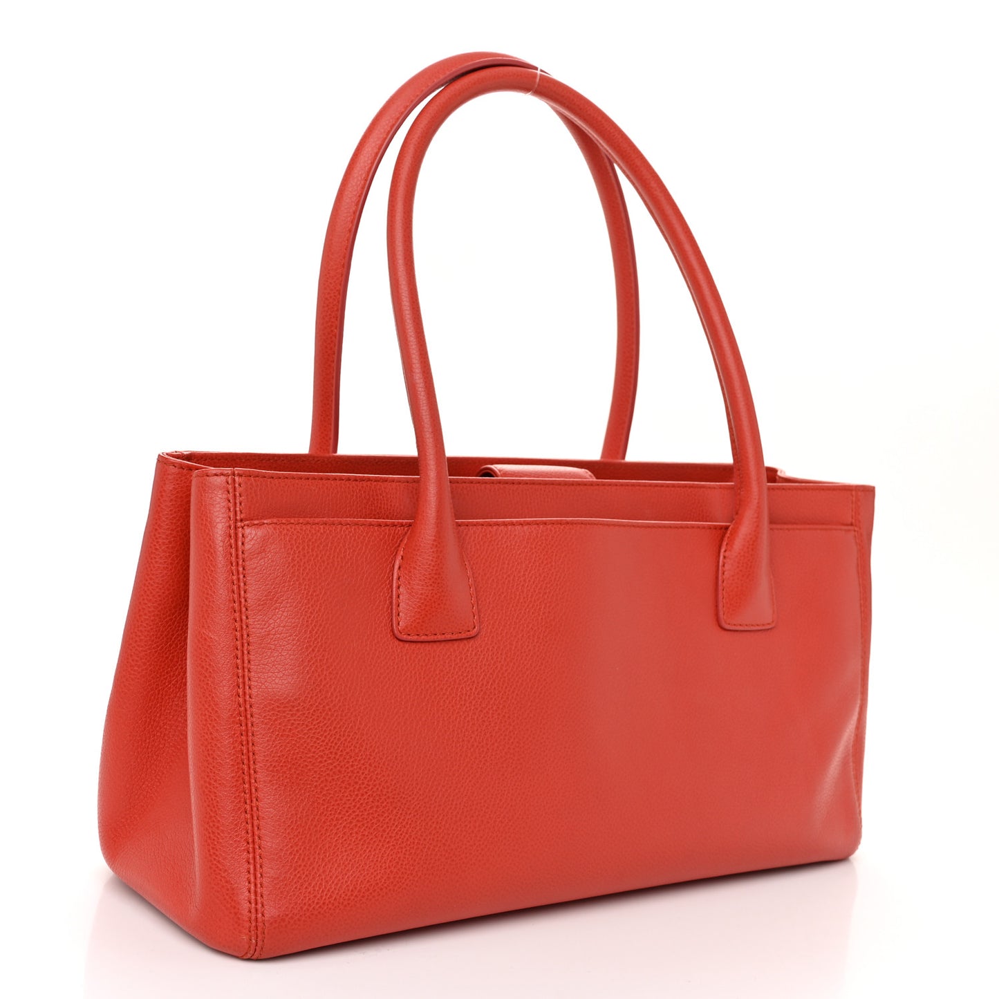 Calfskin Small Cerf Executive Shopper Tote Red