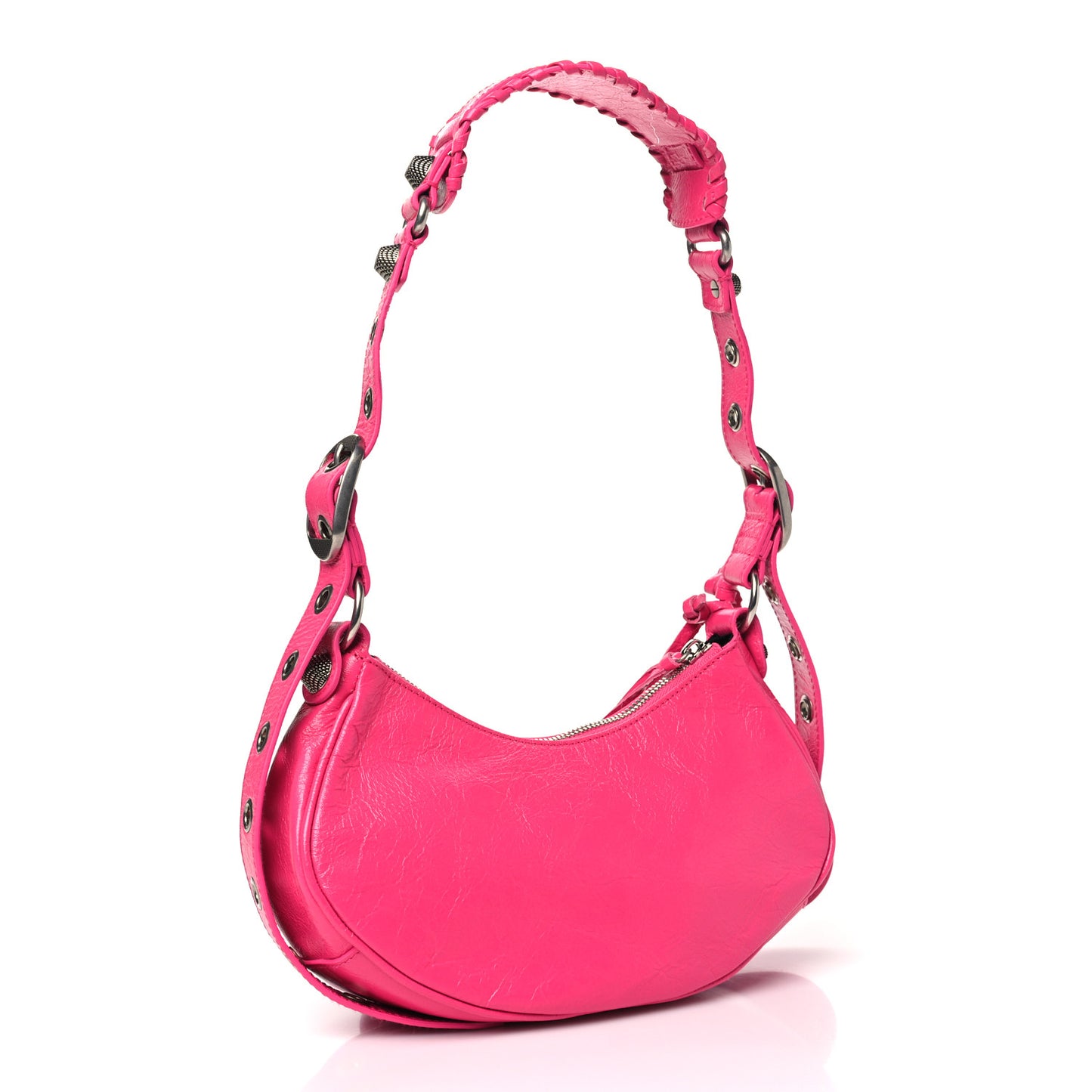 Agneau Arena Le Cagole Shoulder Bag XS Fluo Pink