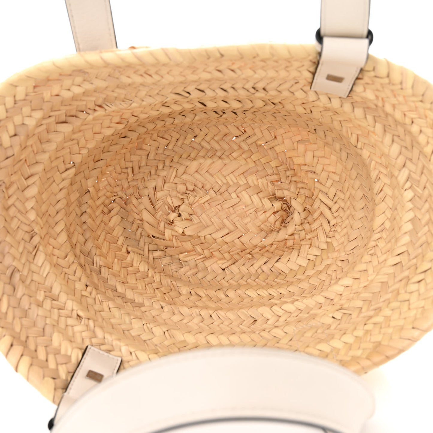 Raffia Small Basket Tote Bag Natural White