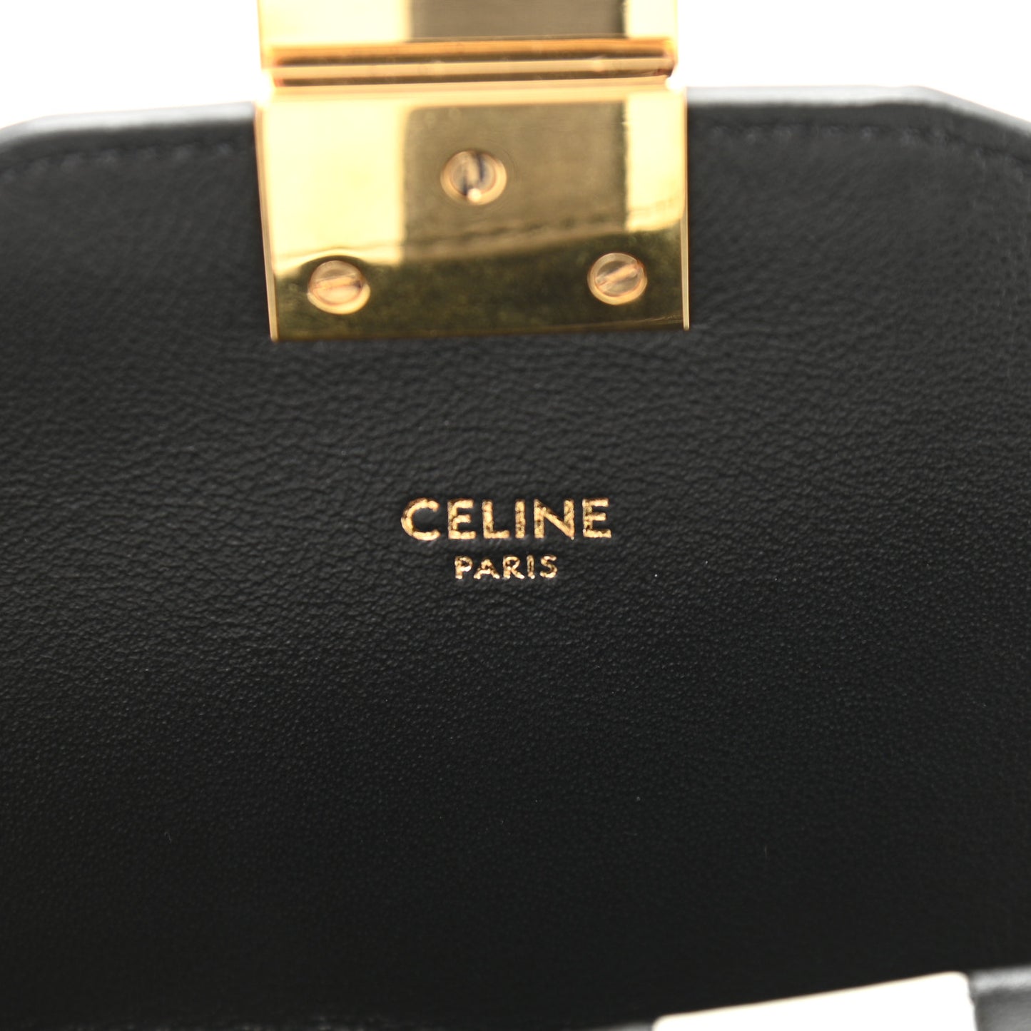 Shiny Calfskin Stripes Small C Bag Black