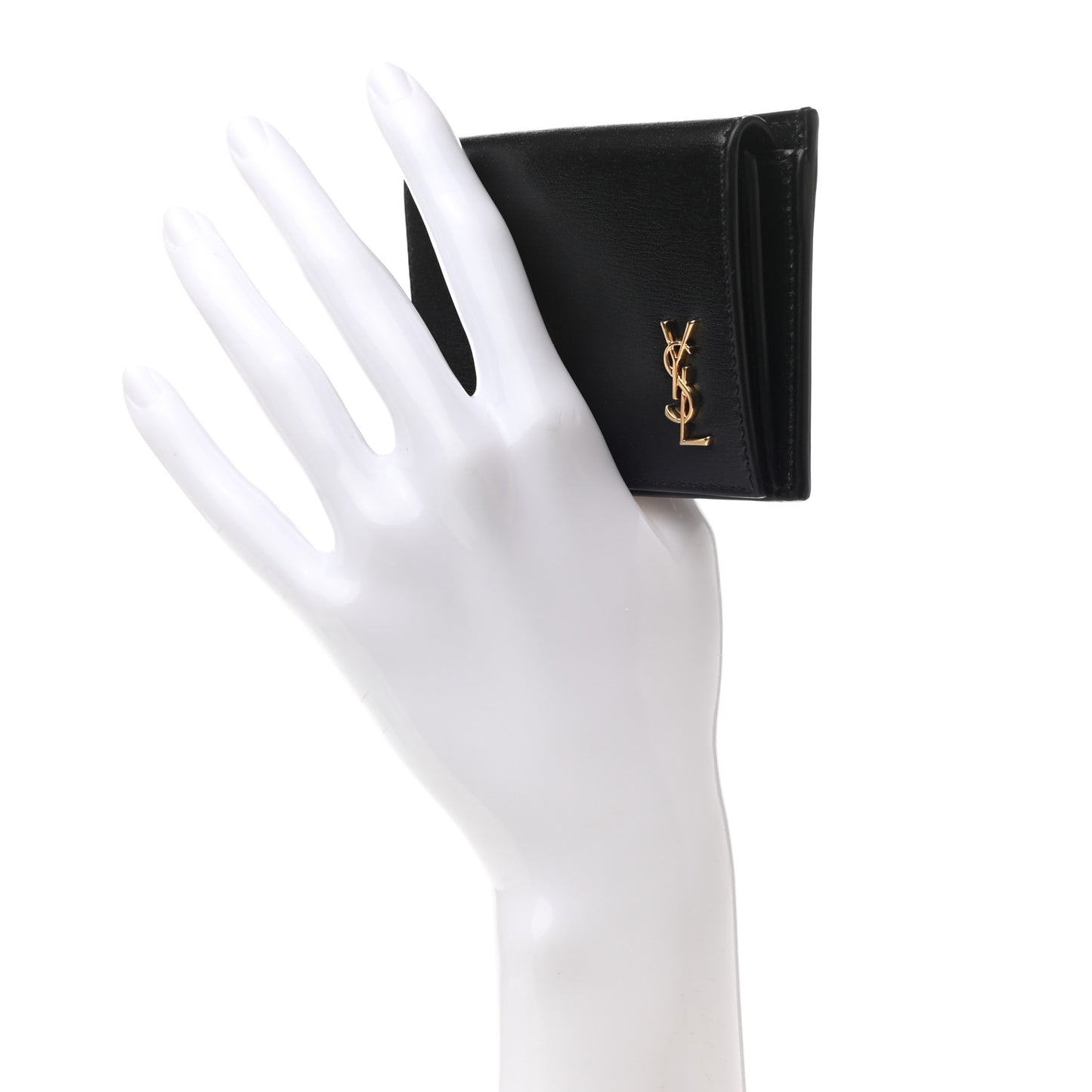 Smooth Calfskin Monogram Coin Pouch Black