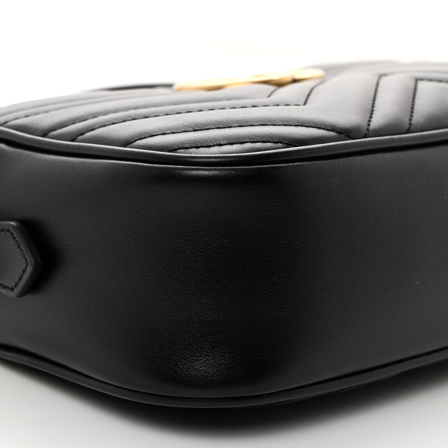 Calfskin Matelasse Small GG Marmont Chain Shoulder Bag Black