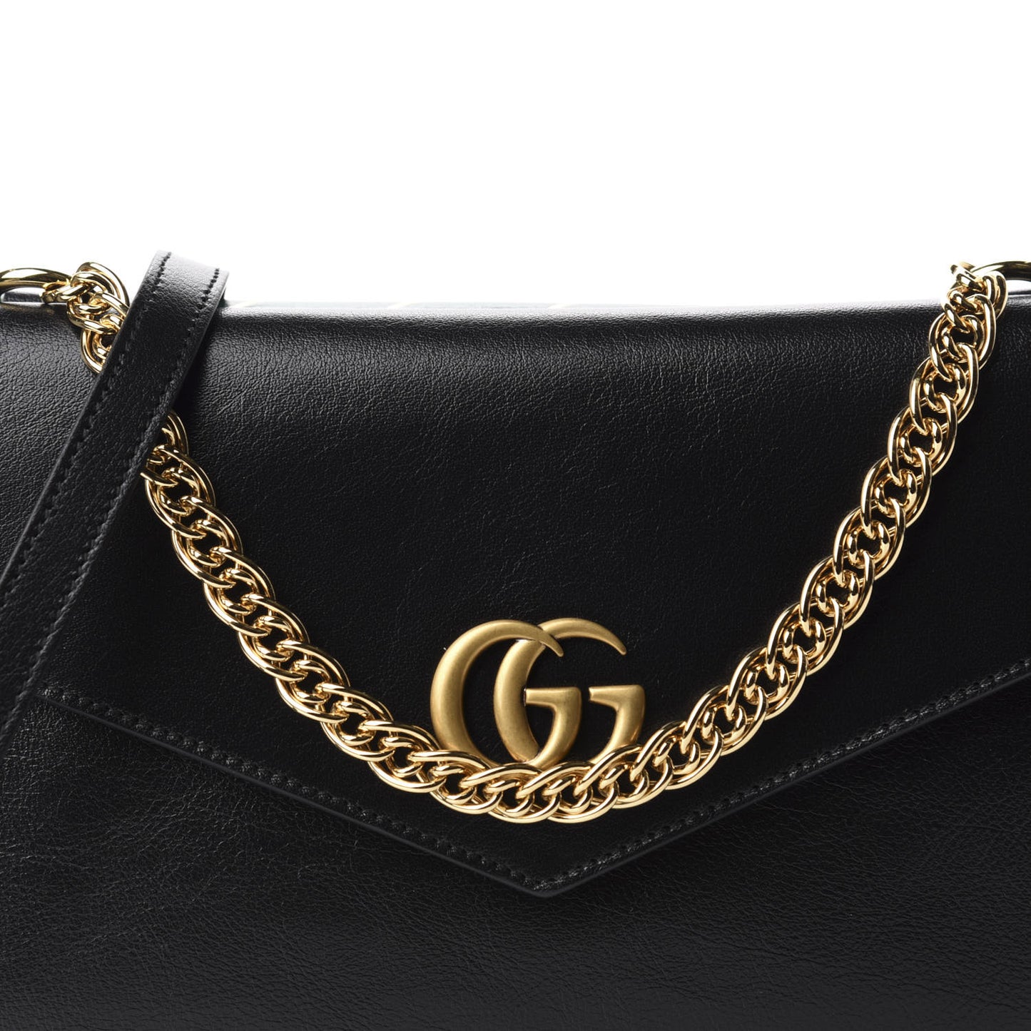 Calfskin Diagonal GG Medium Thiara Double Envelope Shoulder Bag Emerald Green Black