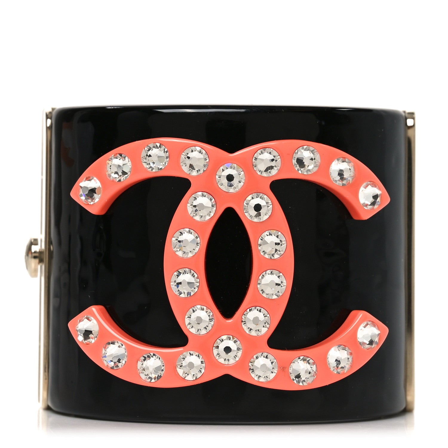 Chanel Resin Crystal CC Cuff Black Pink 1854266 – FASHIONPHILE