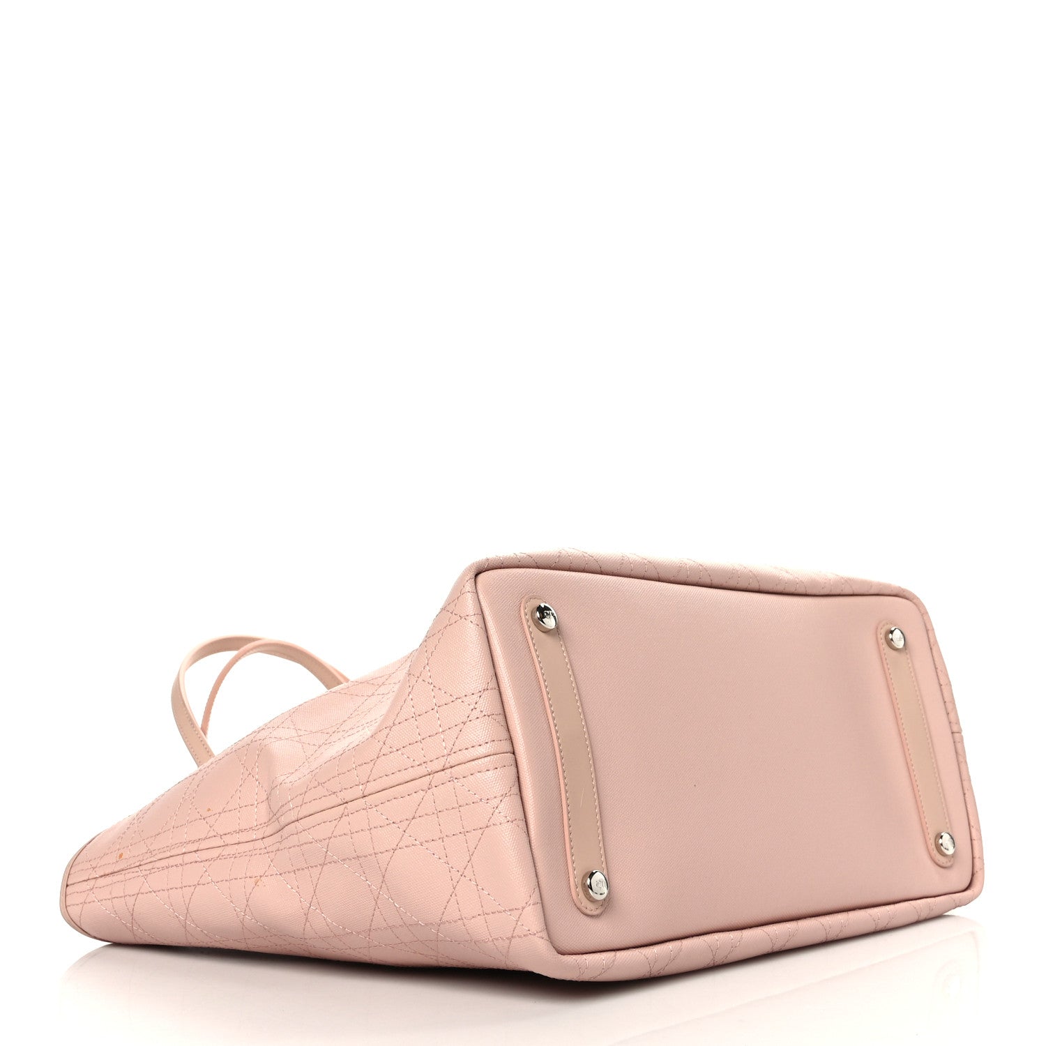 Christian Dior Coated Canvas Cannage Panarea Shopping Tote Rosato 3 of 8