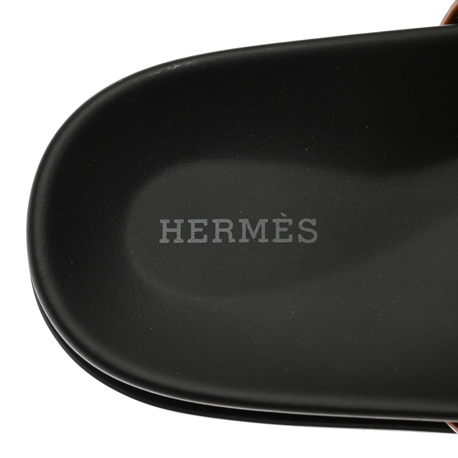 Hermes Calfskin Mens Chypre Sandals 44 Gold 7 of 12