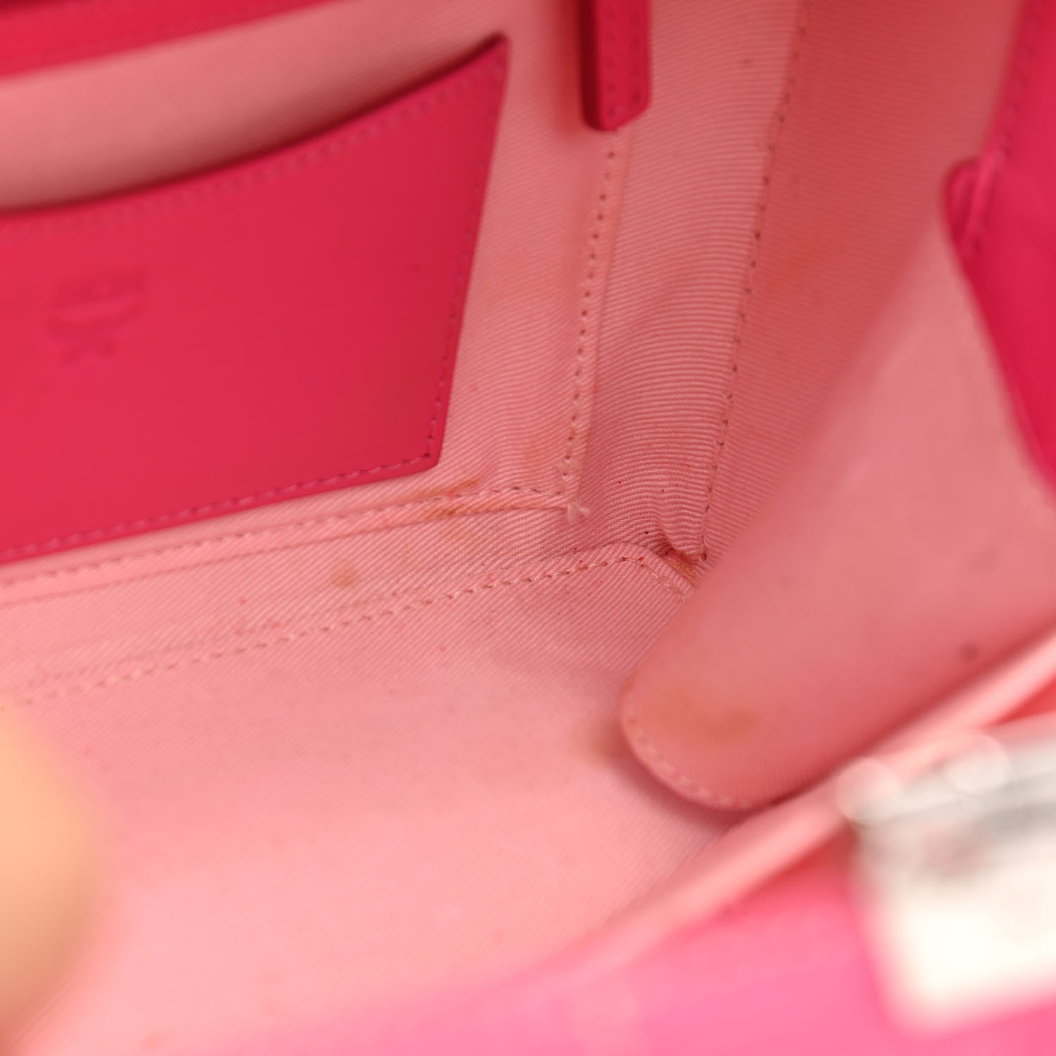 MCM Calfskin Ottomar Monogram Small Berlin Crossbody Sugar Pink 9 of 12
