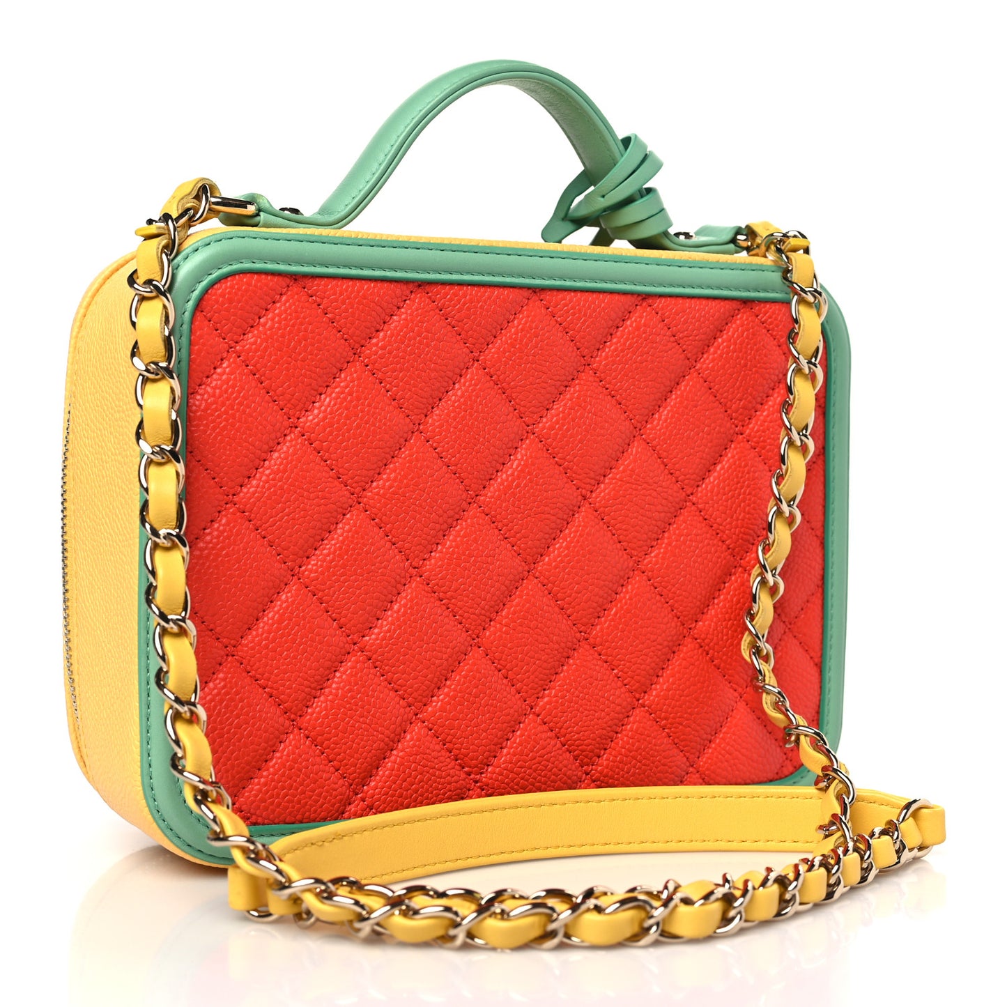 Caviar Quilted Medium CC Filigree Vanity Case Multicolor