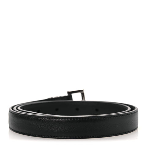 Smooth Calfskin Monogram Square Buckle Belt 80 32 Black