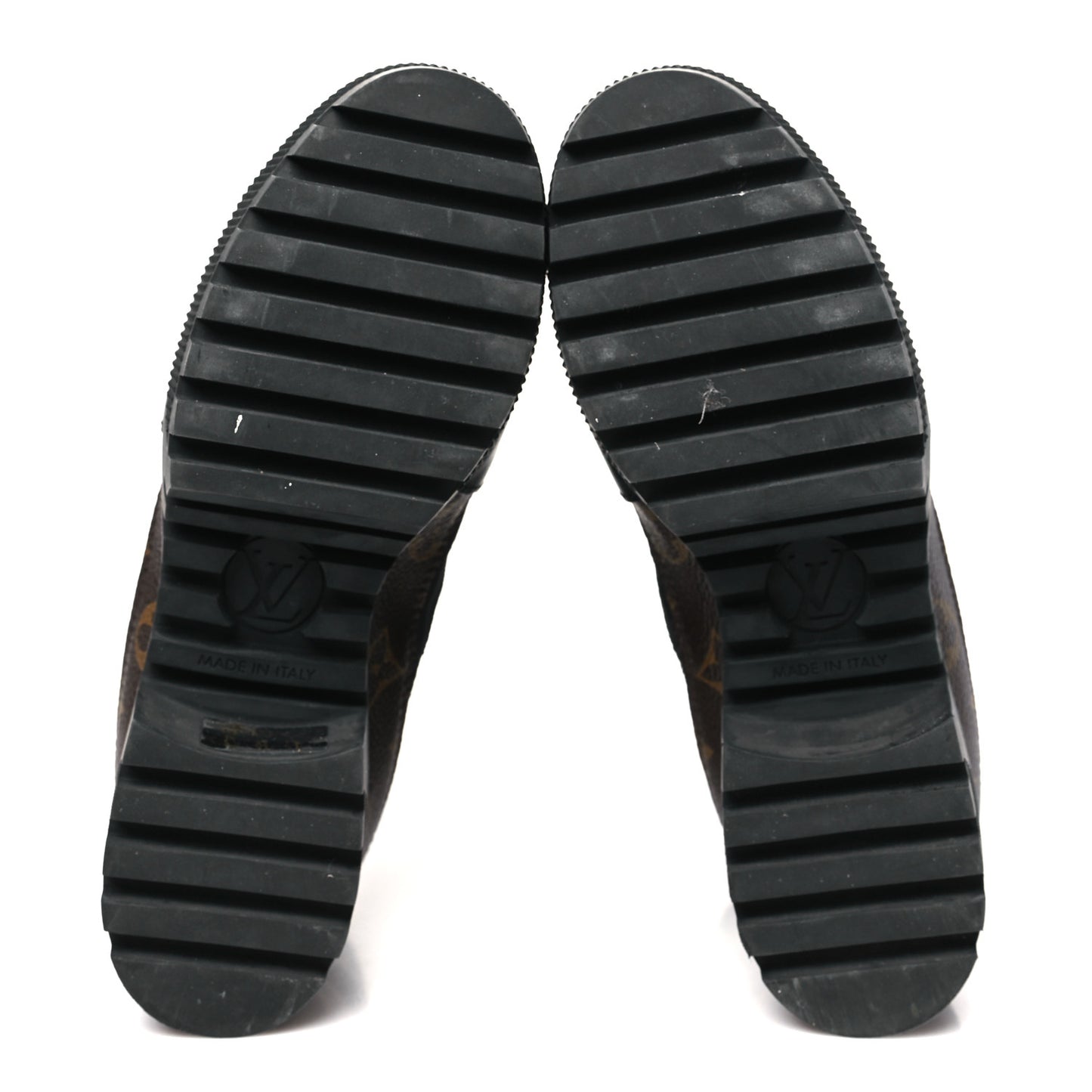 Suede Calfskin Monogram Laureate Platform Desert Boots 35 Black