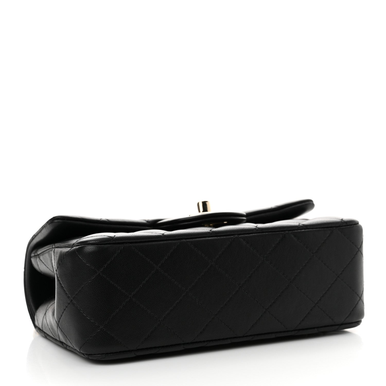 Chanel Lambskin Quilted Mini Top Handle Rectangular Flap Black 4 of 11
