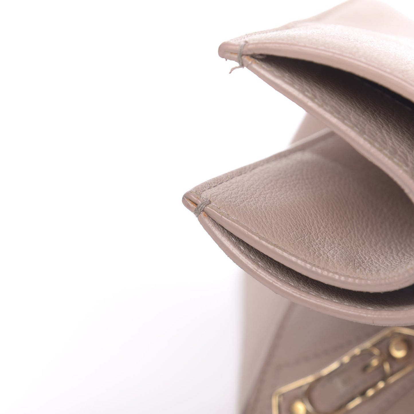Grained Calfskin Gold Metallic Edge Hardware Papier A4 Tote Rose Poudre