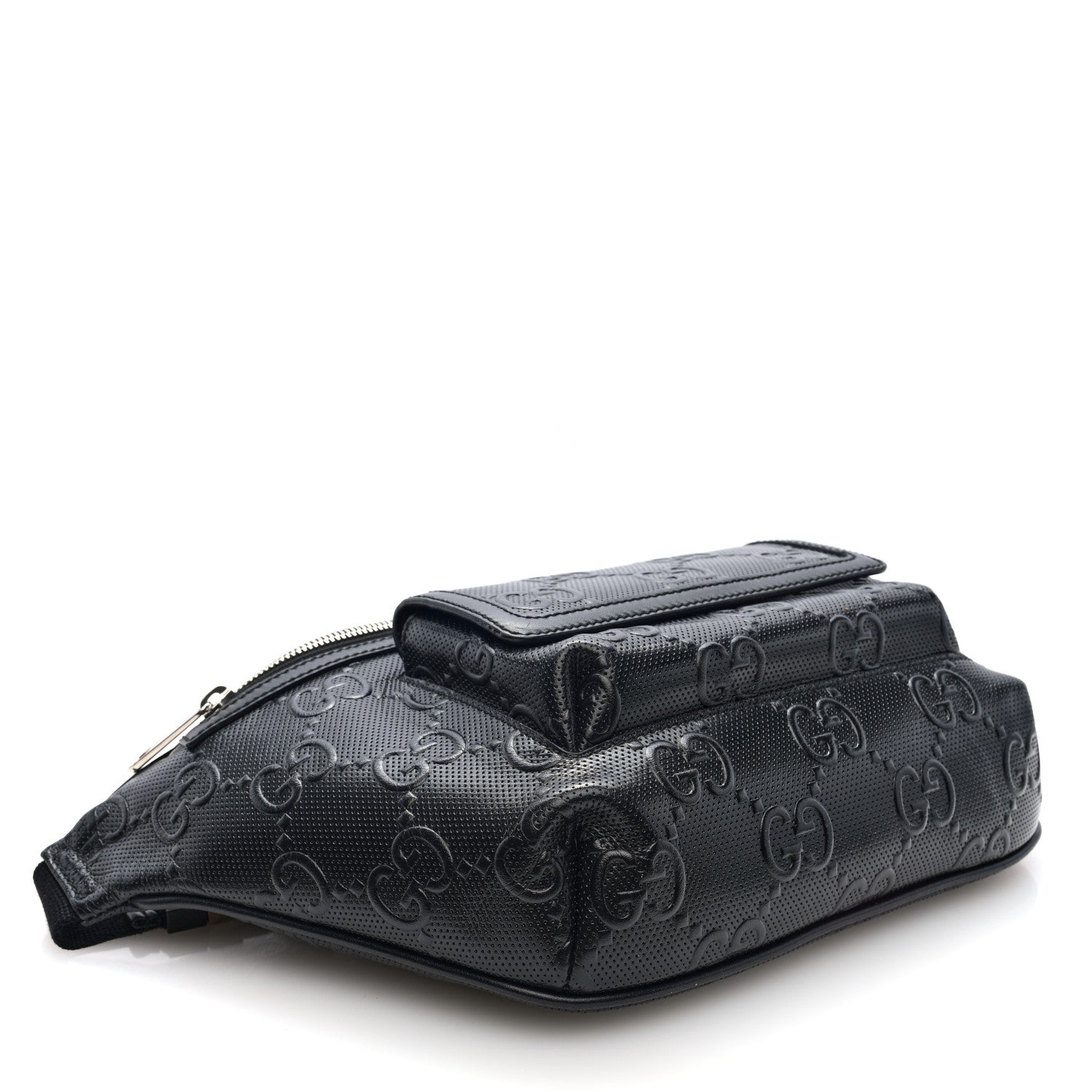 Gucci Calfskin GG Tennis Embossed Pocket Belt Bag Black 4 of 10