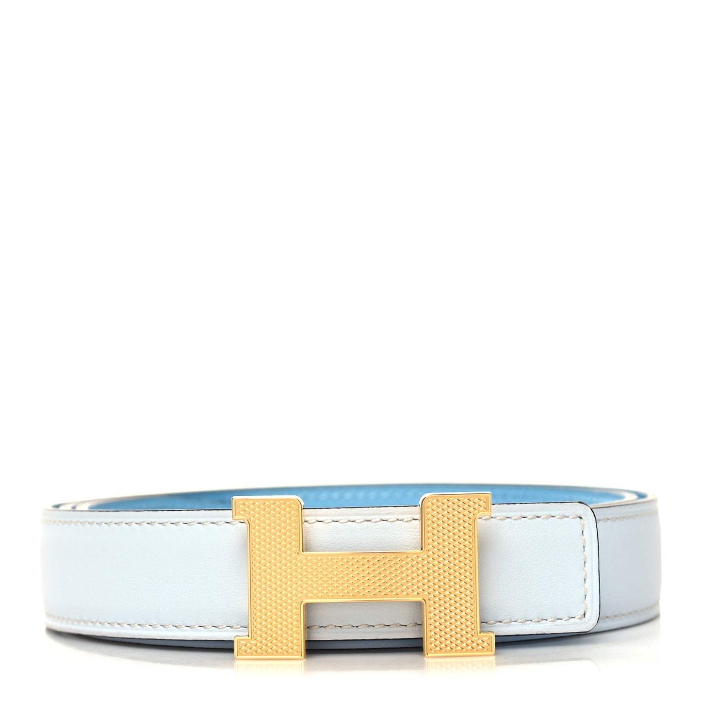 Epsom Swift 24mm Guilloche H Belt 85 34 Bleu Brume Celeste