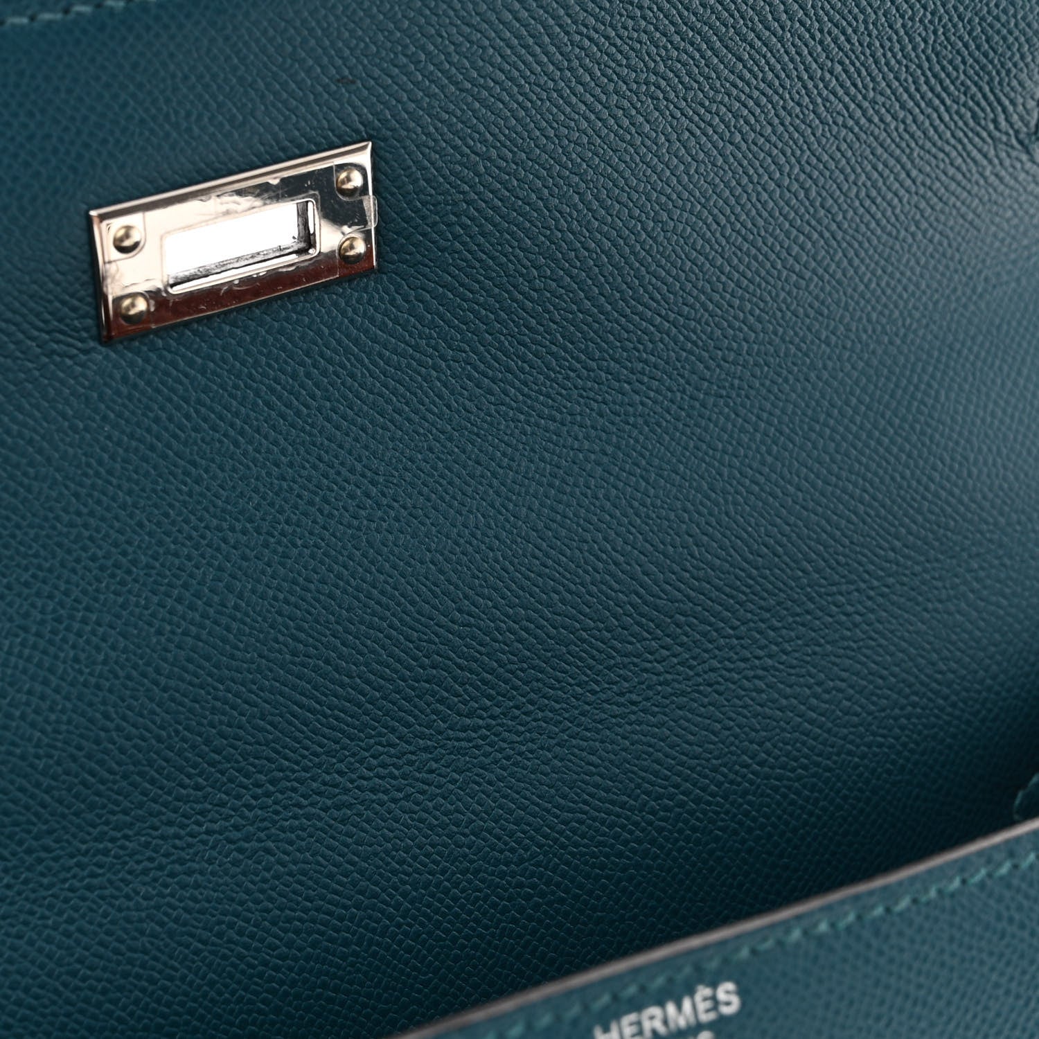 Hermes Madame Calfskin Verso Kelly Sellier 25 Vert Bosphore Sienne 11 of 12