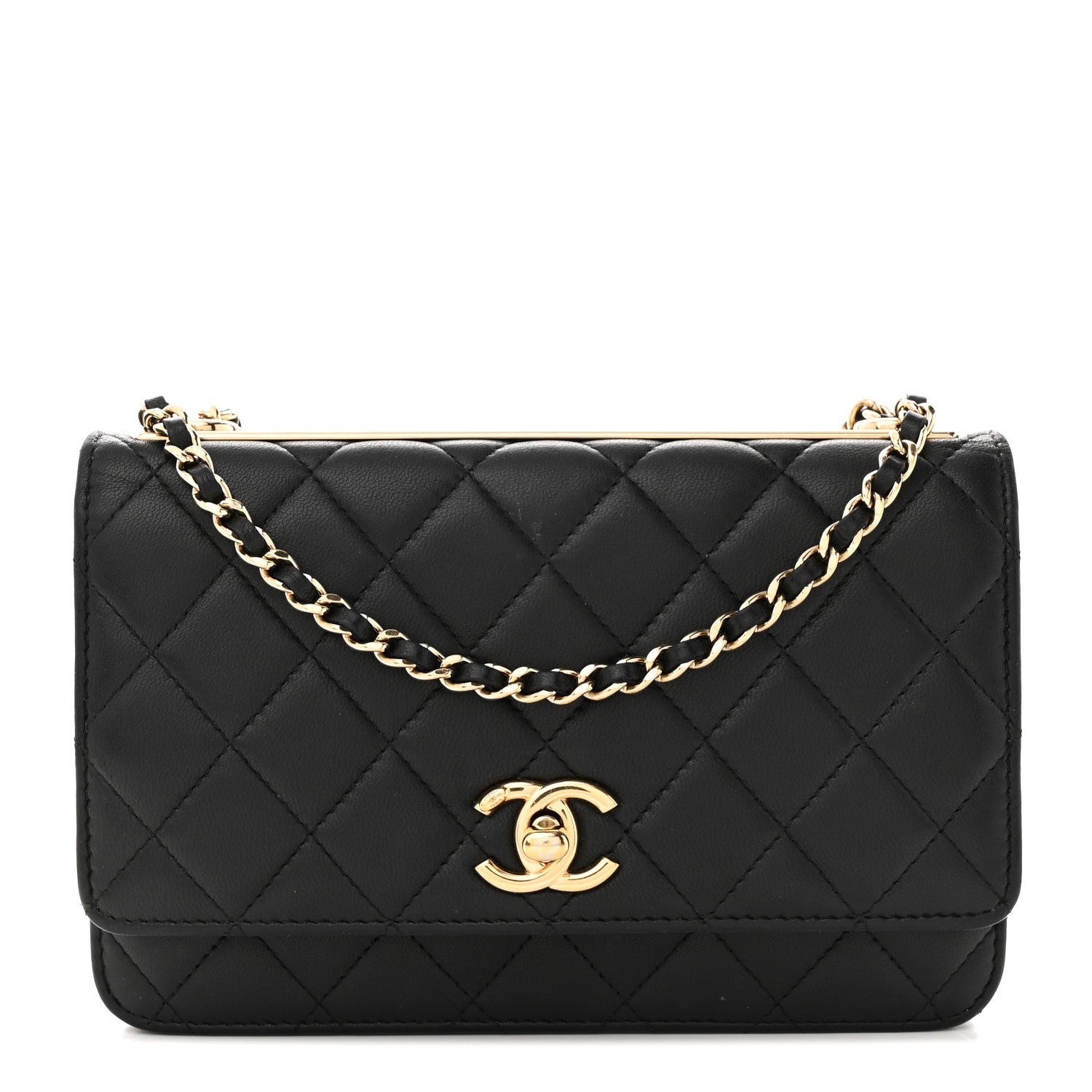 Chanel Lambskin Quilted Trendy CC Wallet On Chain WOC Black 1 of 13