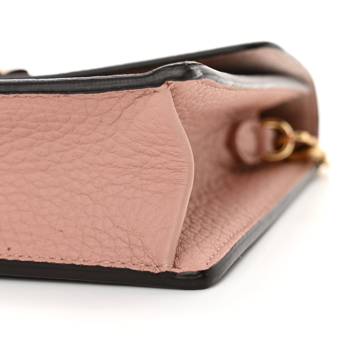 Damier Ebene Croisette Chain Wallet Magnolia