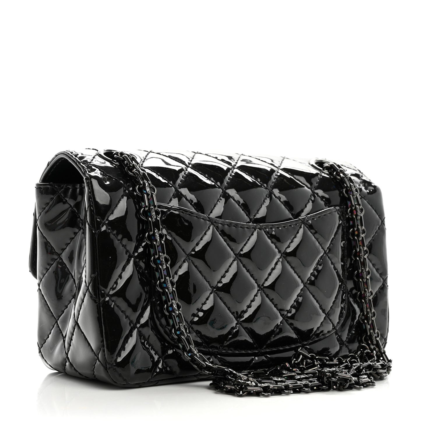 Patent Calfskin Quilted 2.55 Reissue Mini Flap So Black