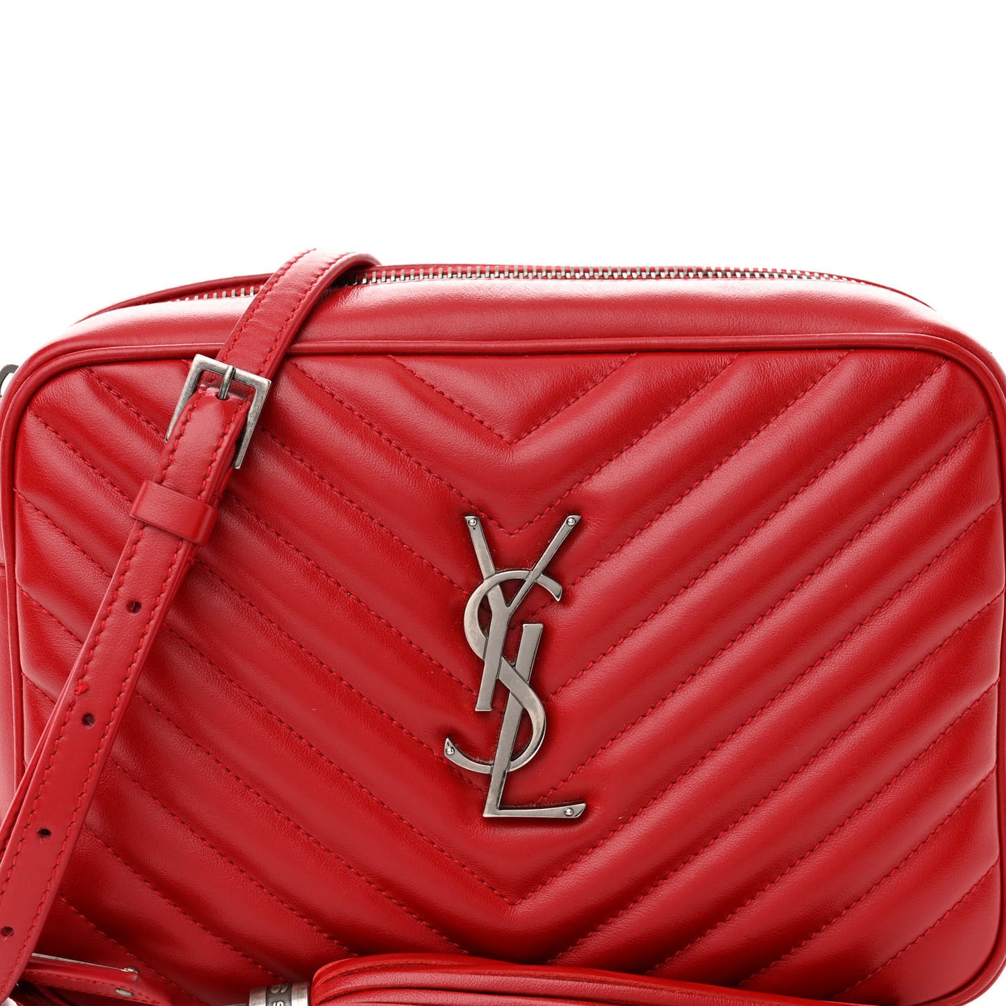 Calfskin Matelasse Monogram Lou Camera Bag Red