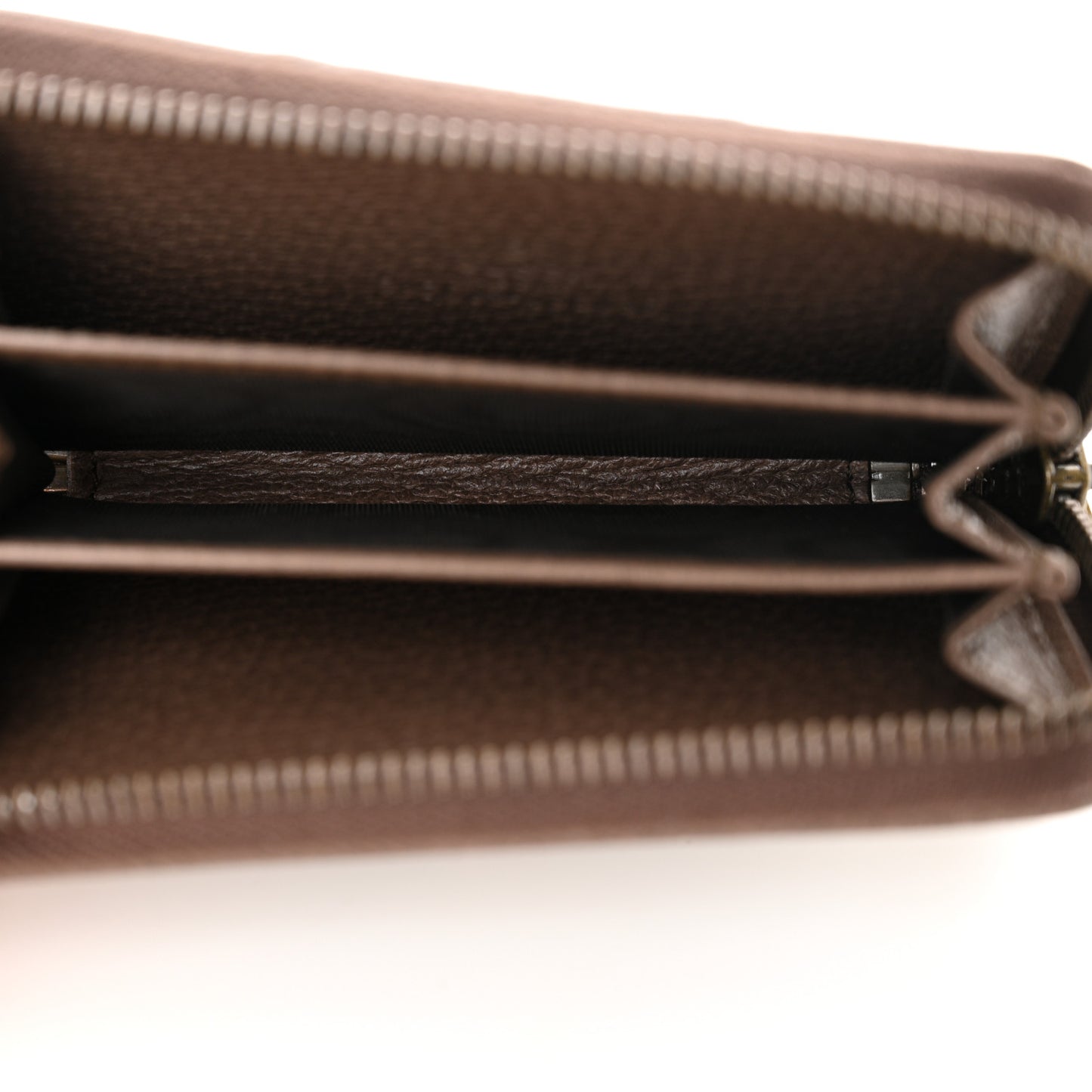 GG Supreme Web Ophidia Zip Around Card Case Brown