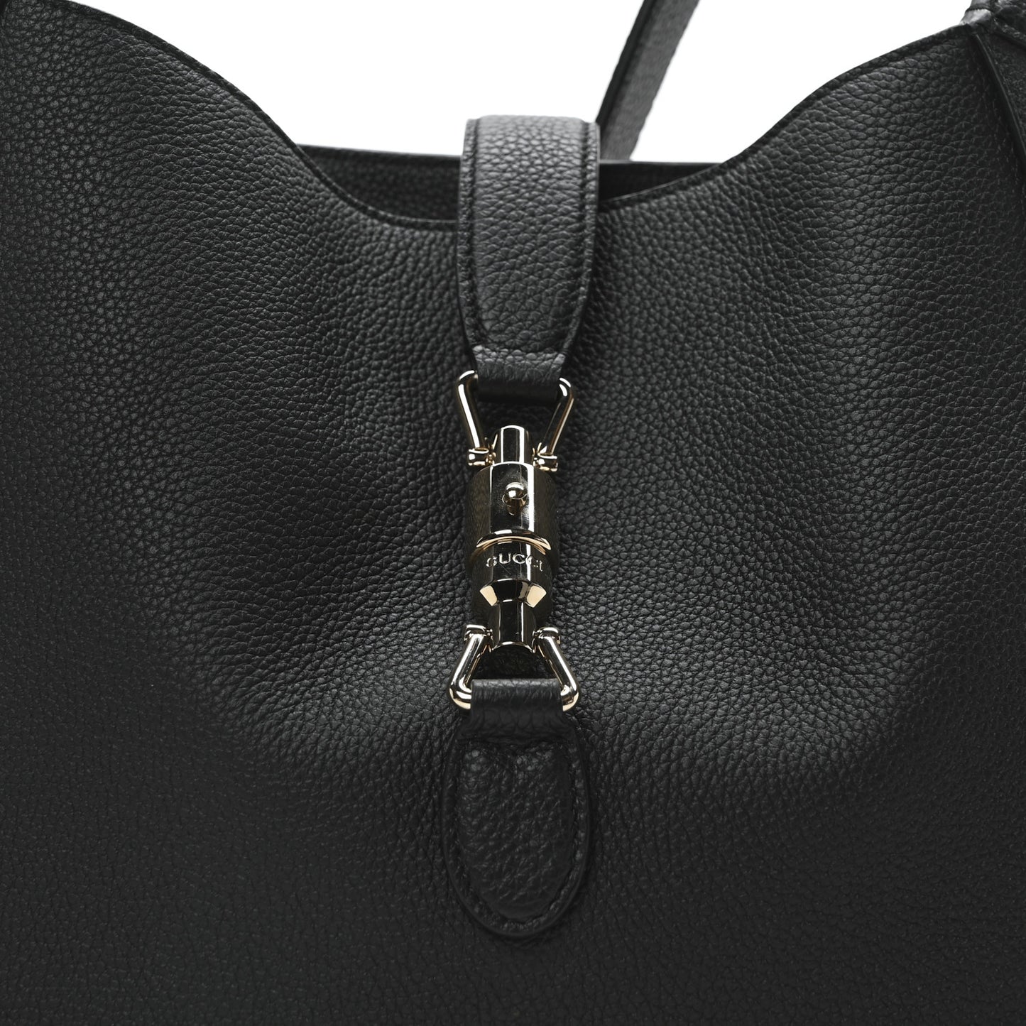Pebbled Calfskin Large Jackie 1961 Hobo Black