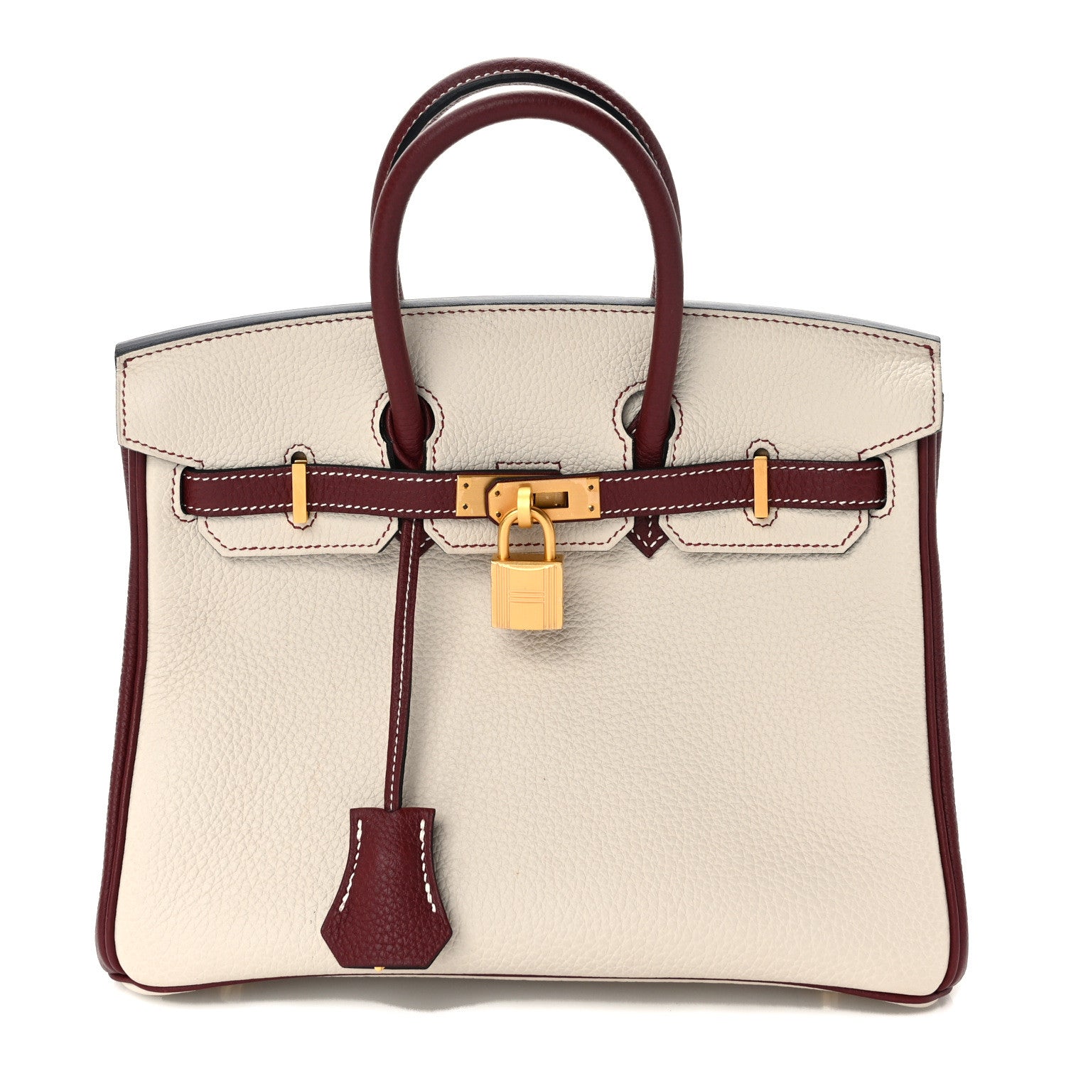 Hermes Togo Horseshoe Birkin 25 Nata Rouge H 1446149 – FASHIONPHILE