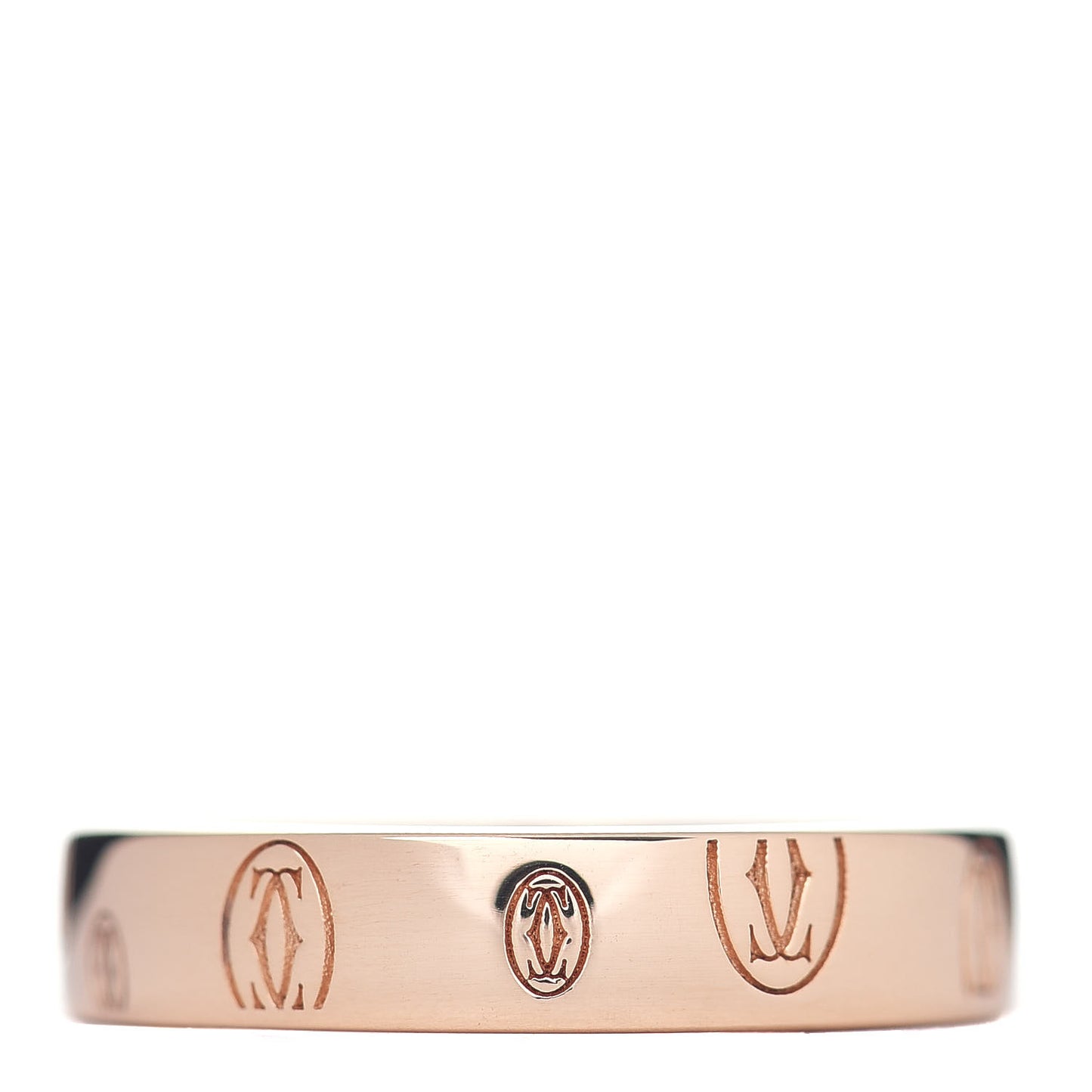 18K Pink Gold 4mm Happy Birthday Band Ring 51 5.75