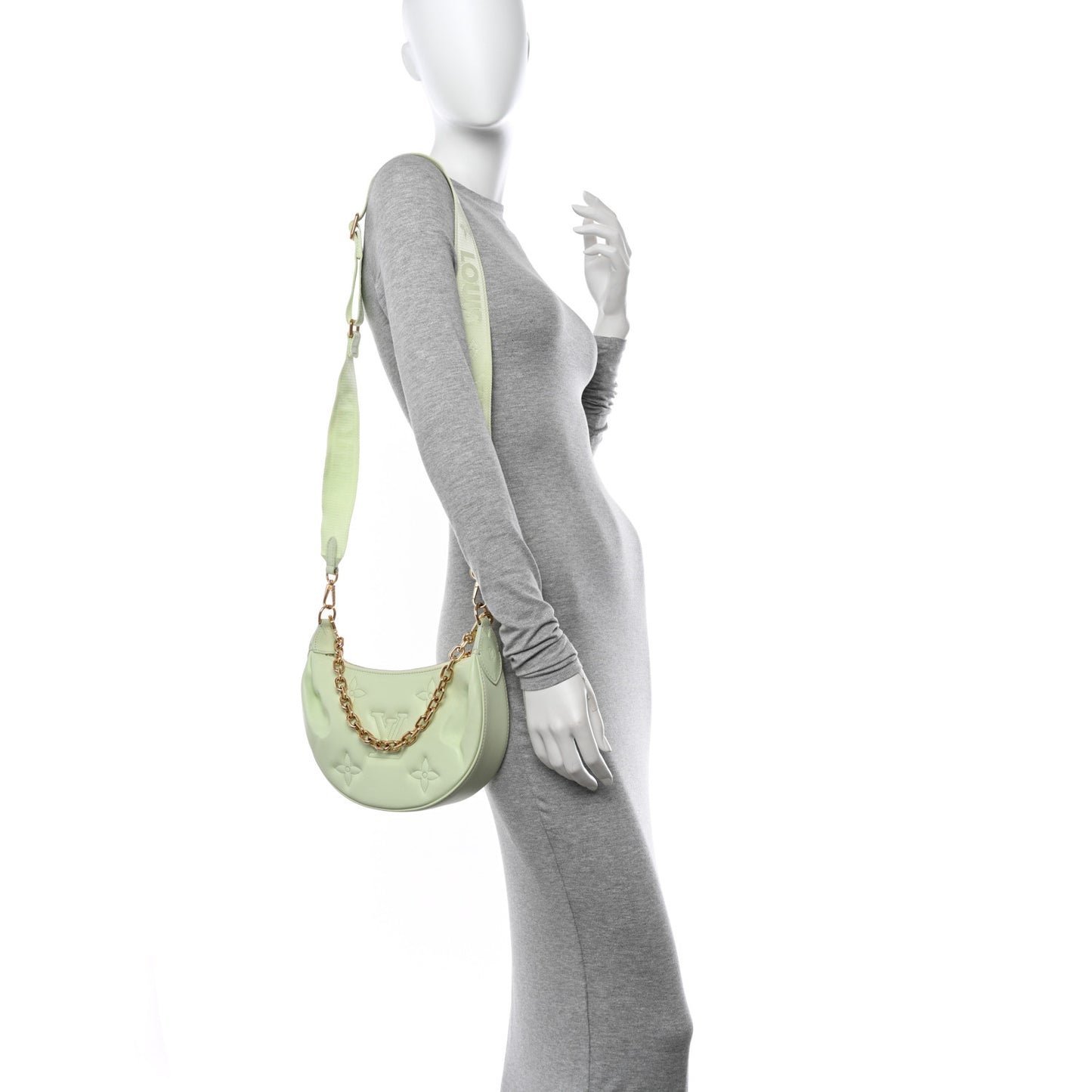 Calfskin Bubblegram Over The Moon Light Green