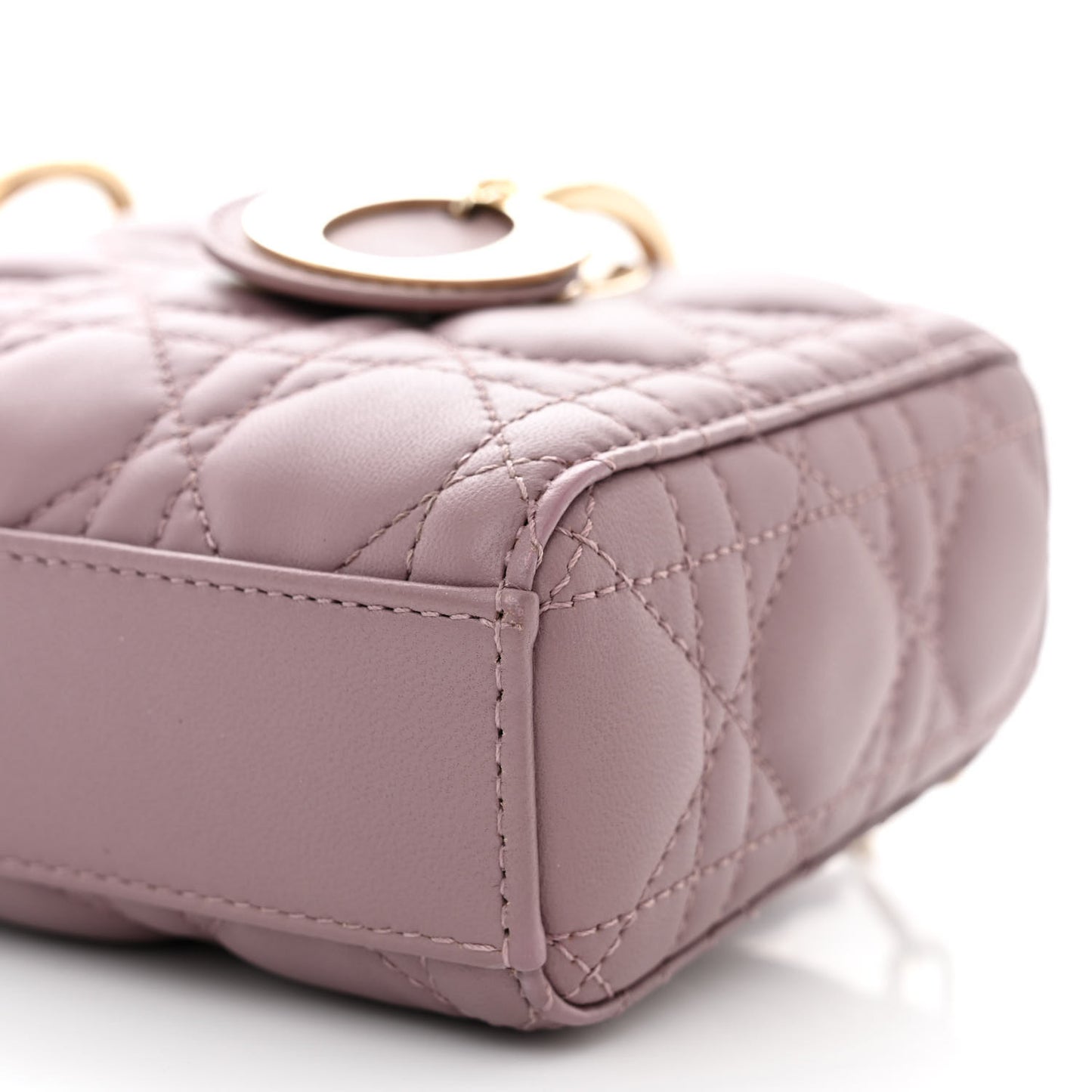 Lambskin Cannage Small Lady D-Joy Peony Pink