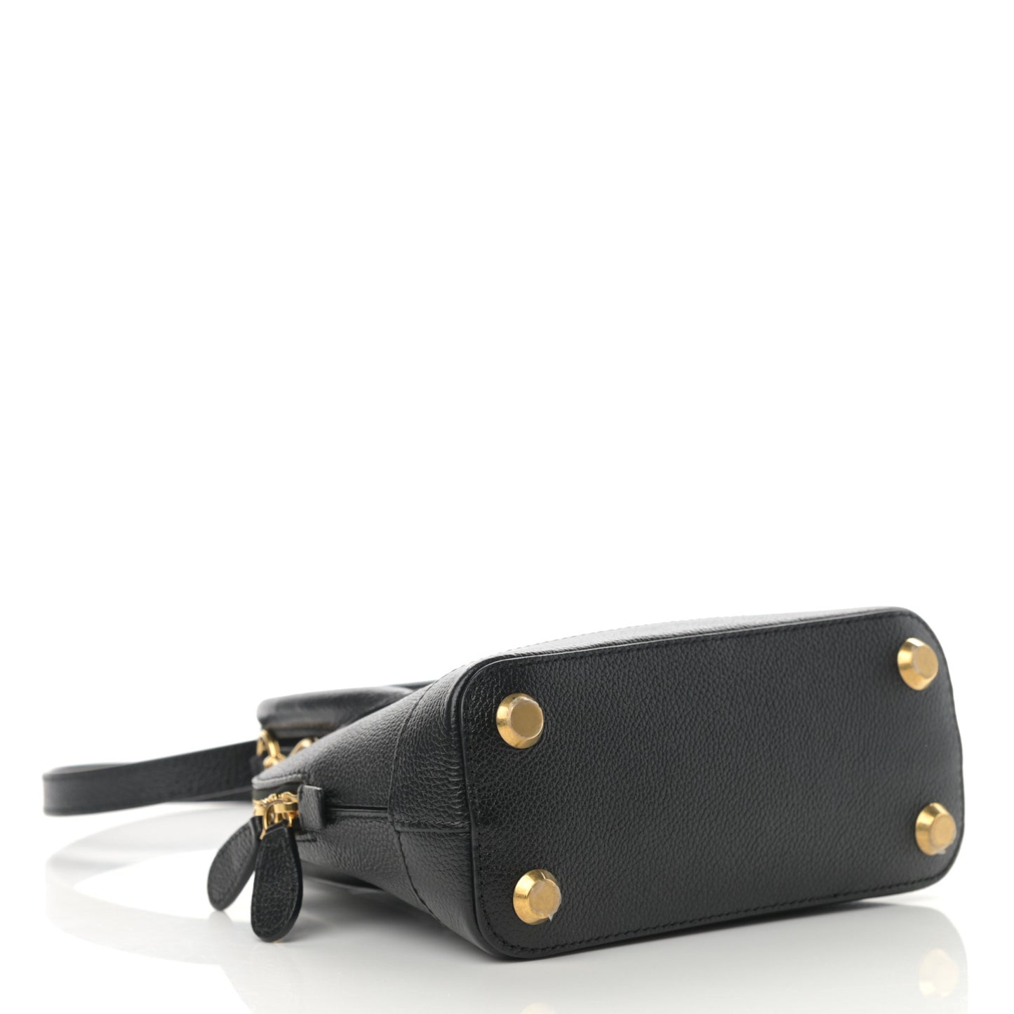Grained Calfskin XXS Ville Top Handle Bag Black
