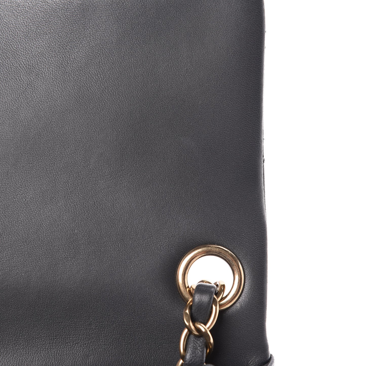 Lambskin Quilted Mini Square Flap Dark Grey