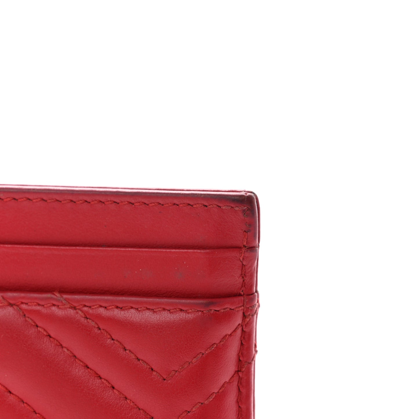 Calfskin Matelasse GG Marmont Card Holder Hibiscus Red