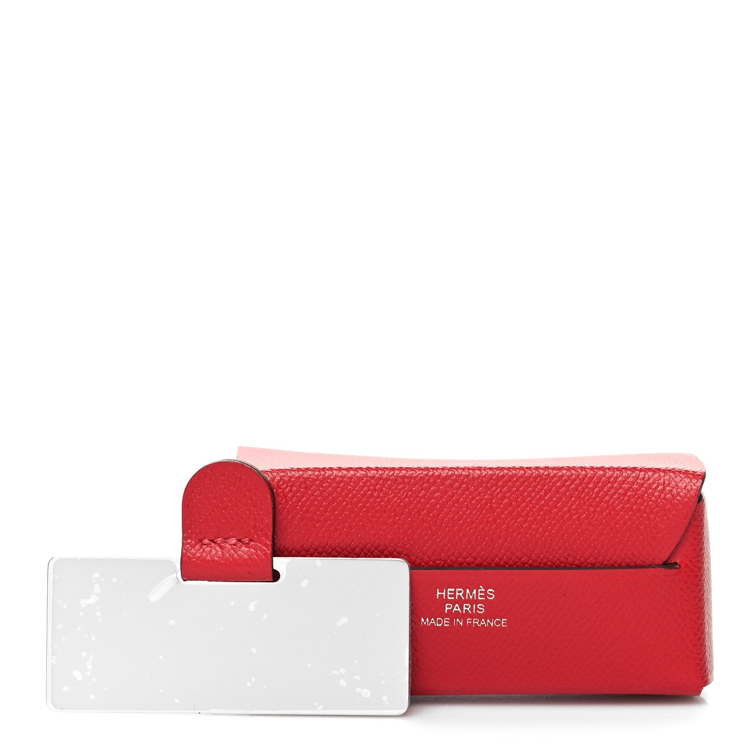 HERMES ケース ルージュ ズール レッド Hermes Grained Madame Calfskin Lipstick Case with Mirror Rouge