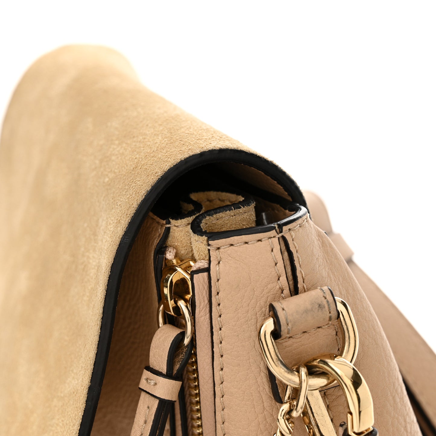 Suede Calfskin Small Faye Backpack Cement Pink