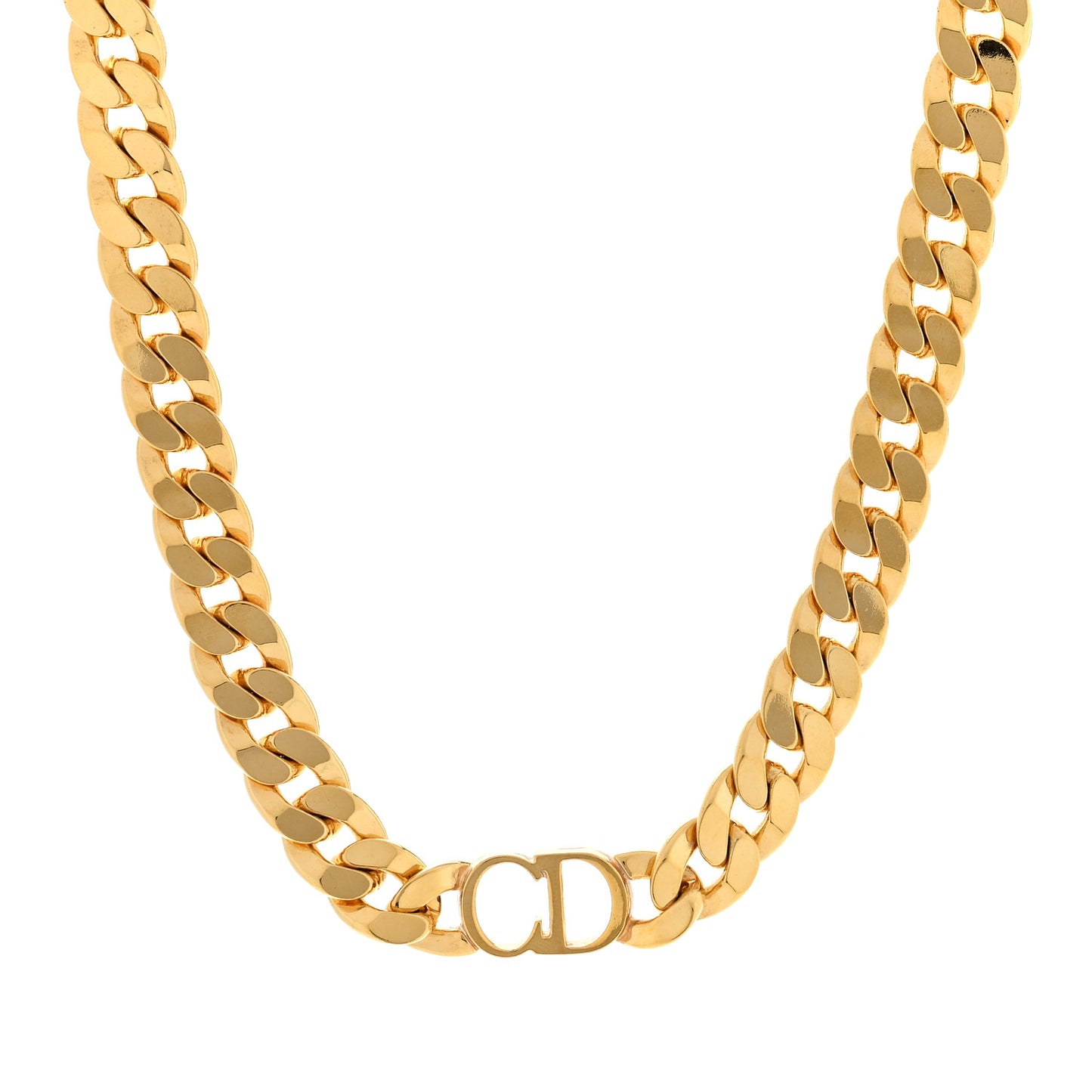 Metal CD Choker Necklace Gold
