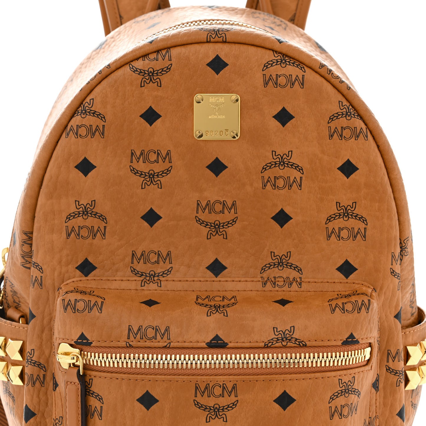 Visetos Small Side Stud Stark Backpack Cognac