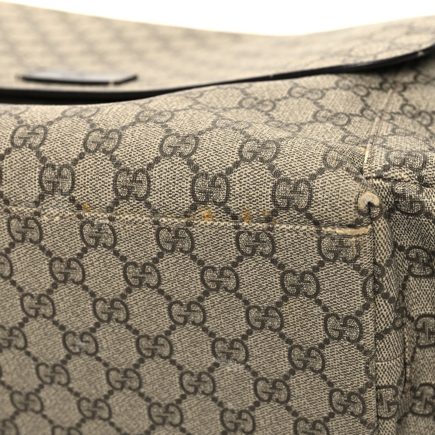 GG Plus Monogram Messenger Diaper Bag Dark Brown